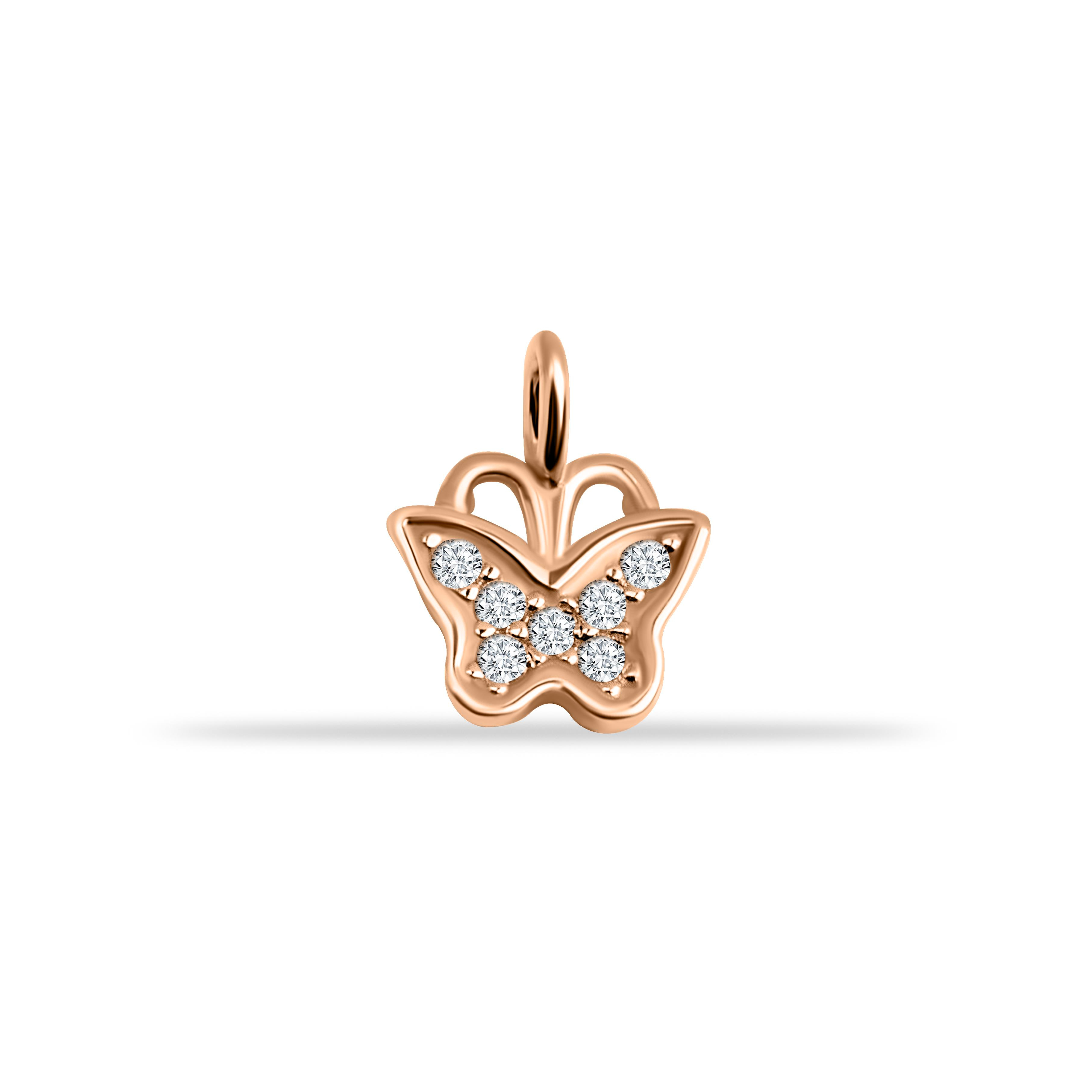 14 Ayar Altın Lacivert Mineli Nazar Boncuk Motifli Minimal Charm - Dianora Piercing