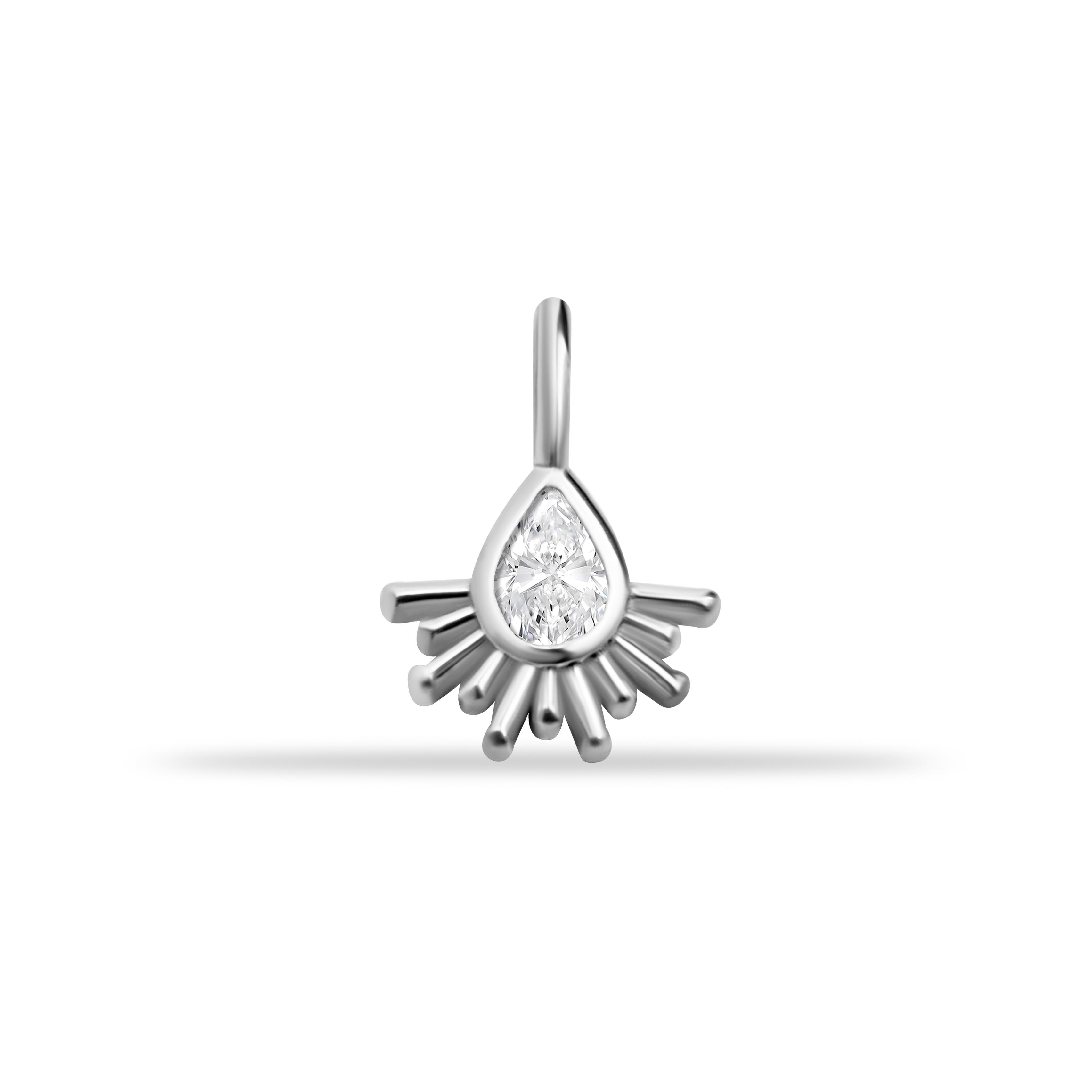 14 Ayar Altın Lacivert Mineli Nazar Boncuk Motifli Minimal Charm - Dianora Piercing