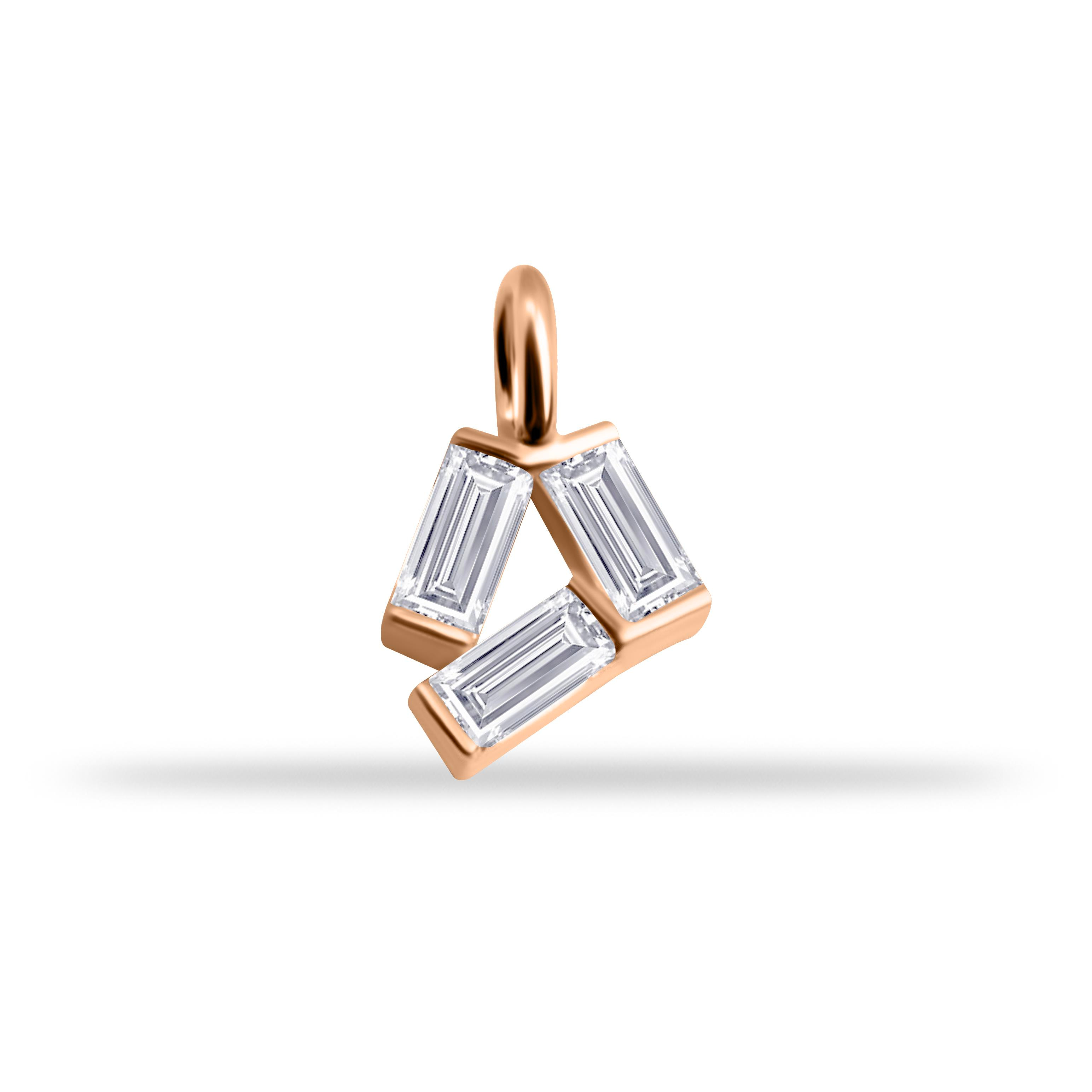 14 Ayar Altın Lacivert Mineli Nazar Boncuk Motifli Minimal Charm - Dianora Piercing