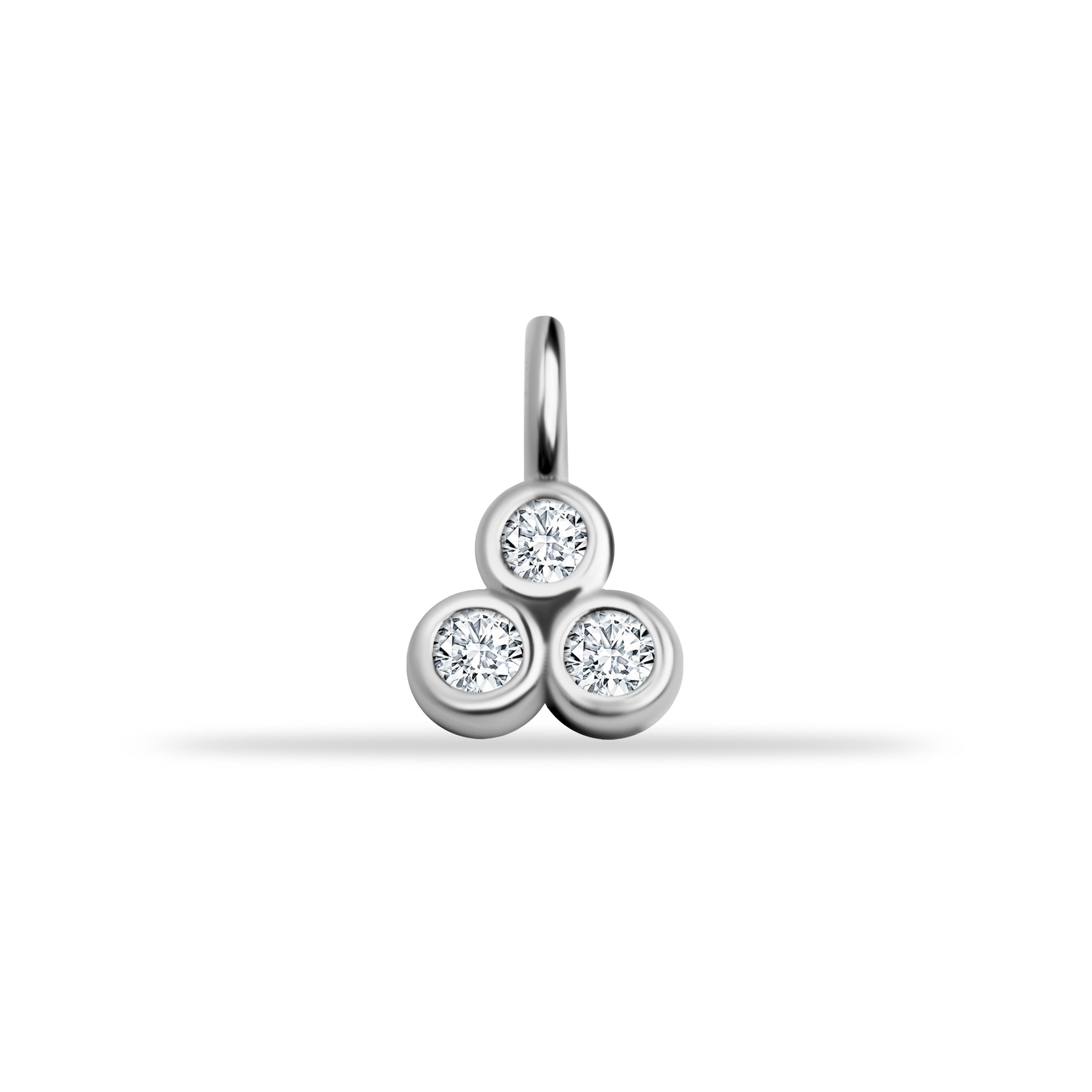 14 Ayar Altın Lacivert Mineli Nazar Boncuk Motifli Minimal Charm - Dianora Piercing