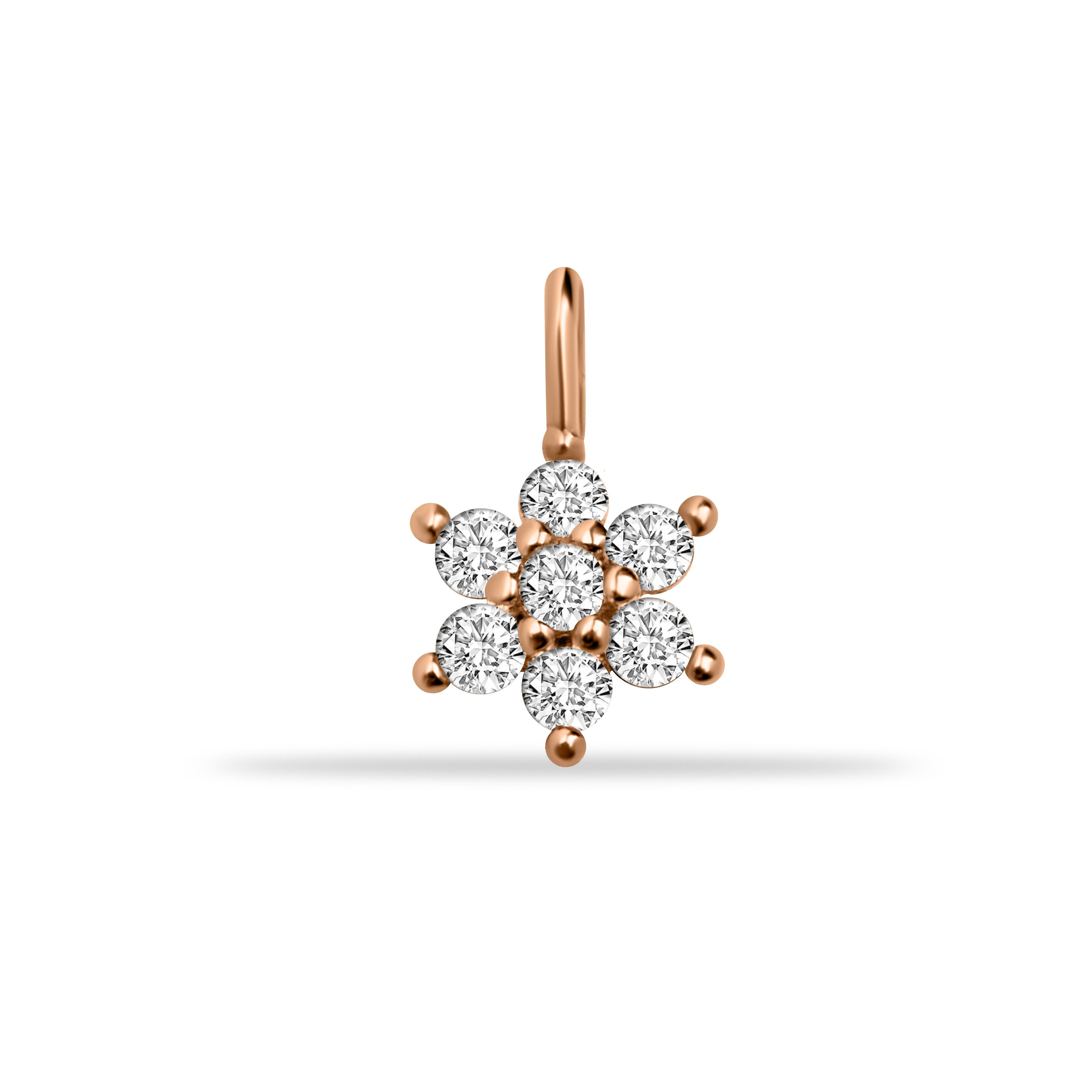 14 Ayar Altın Lacivert Mineli Nazar Boncuk Motifli Minimal Charm - Dianora Piercing