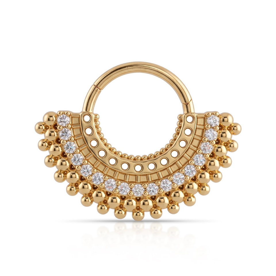14 Ayar Altın Majestic Minimal Halka Piercing - Dianora Piercing Jewelry