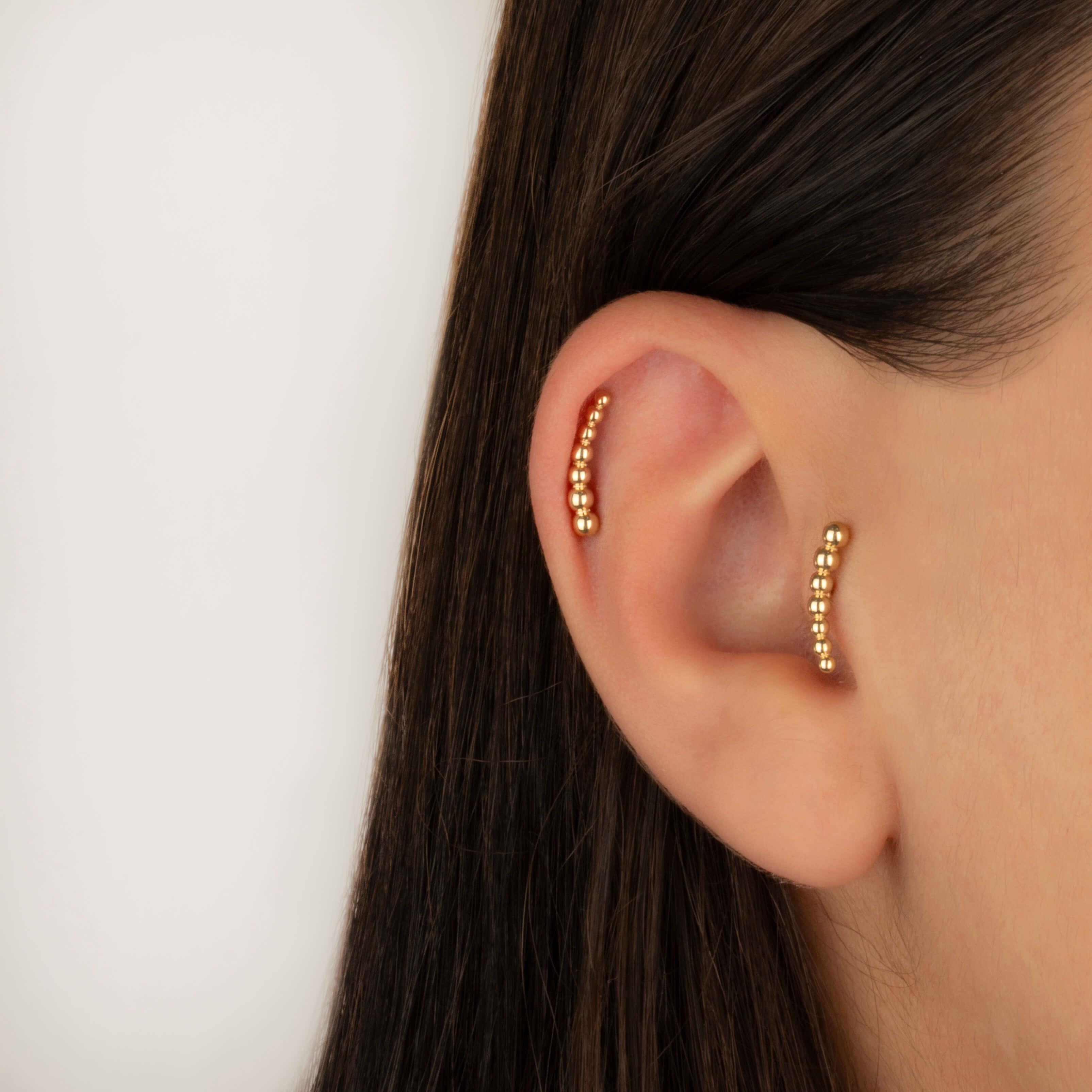 14 Ayar Altın Minimal Helix/Kıkırdak Piercing - Dianora Piercing