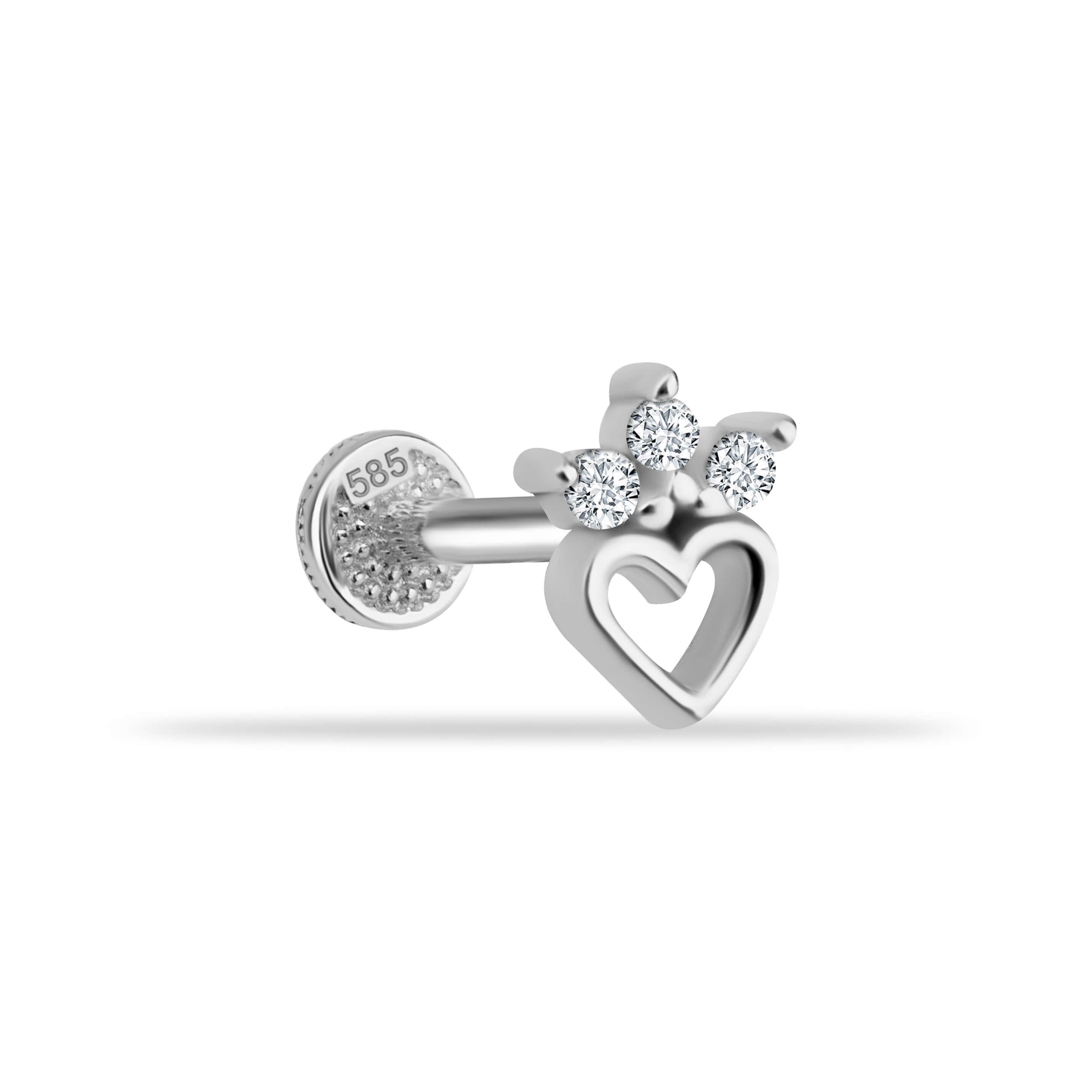 14 Ayar Altın Papillon Minimal Tragus Piercing - Dianora 