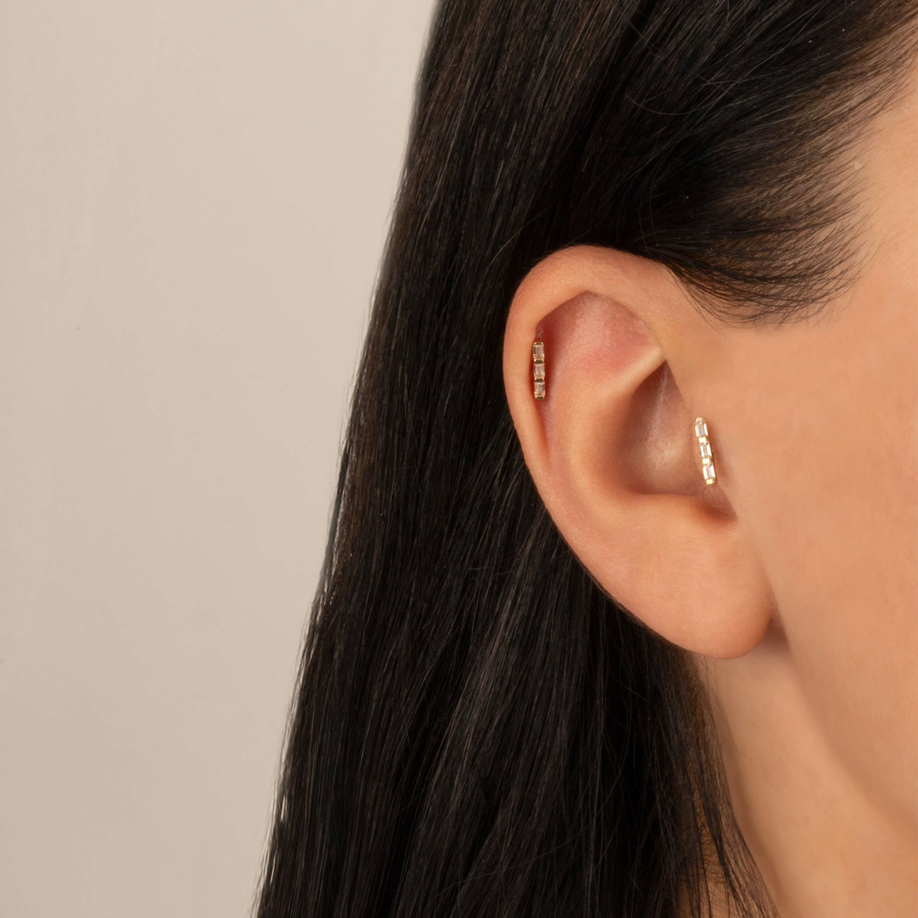 14 Ayar Altın Papillon Minimal Tragus Piercing - Dianora 