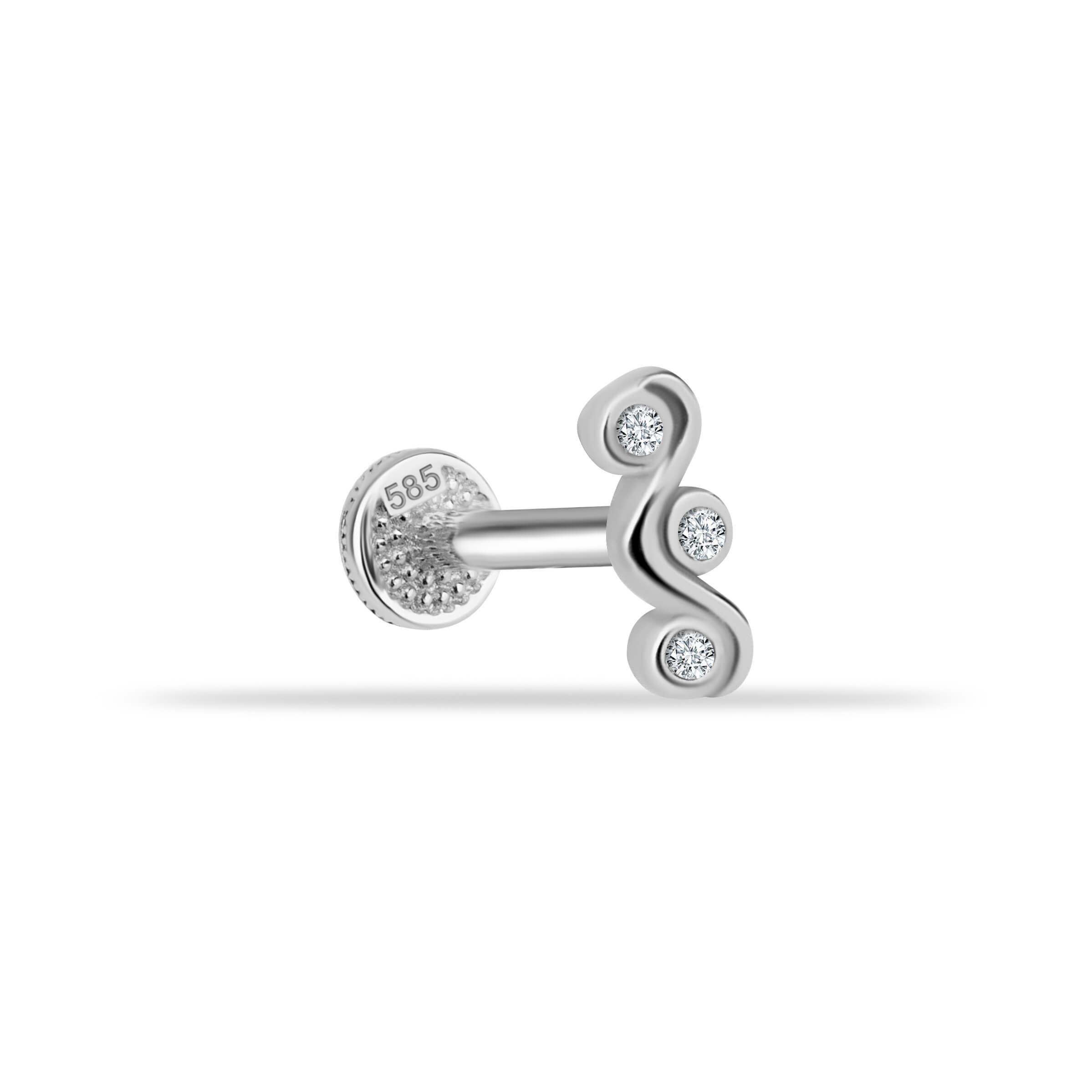14 Ayar Altın Papillon Minimal Tragus Piercing - Dianora 