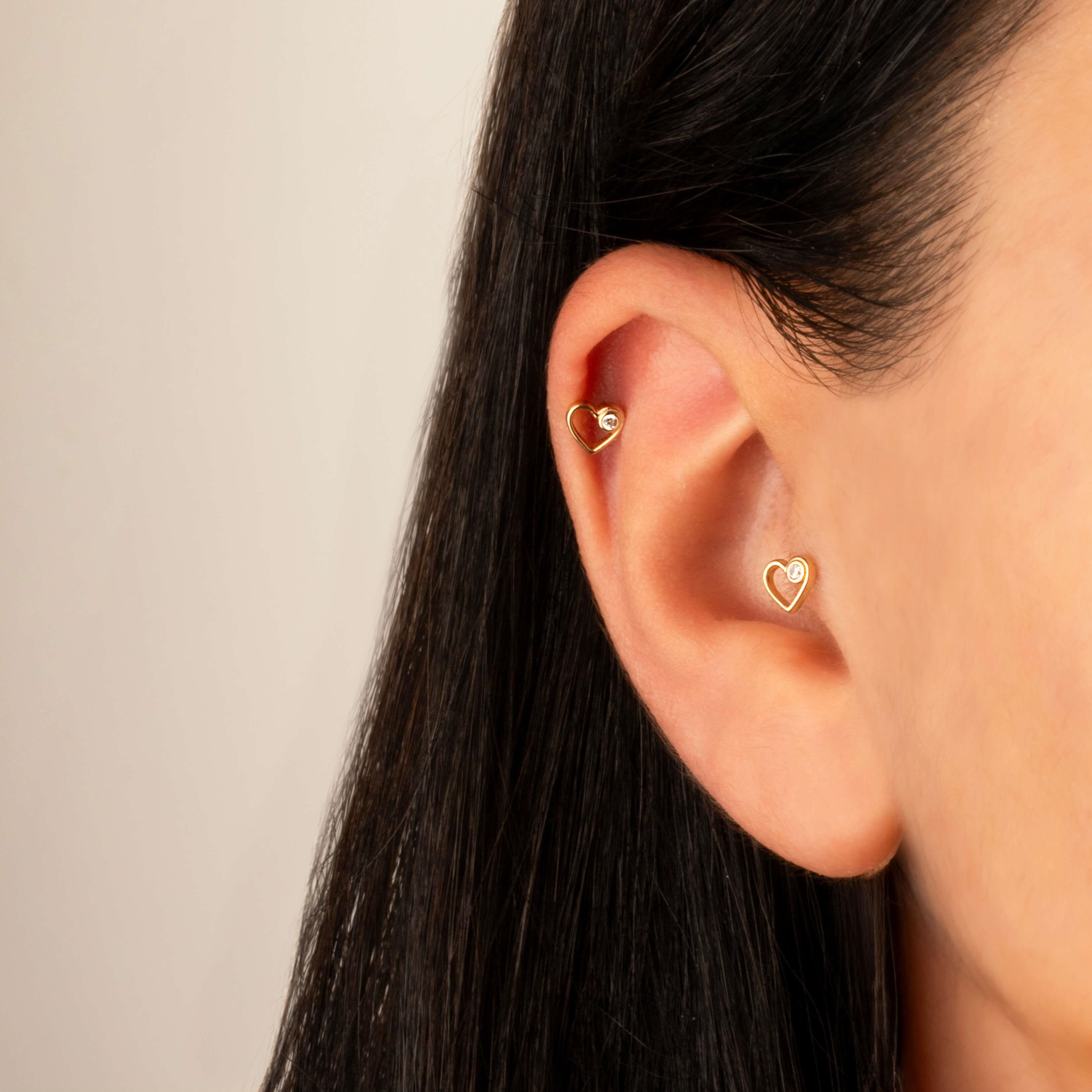 14 Ayar Altın Papillon Minimal Tragus Piercing - Dianora 
