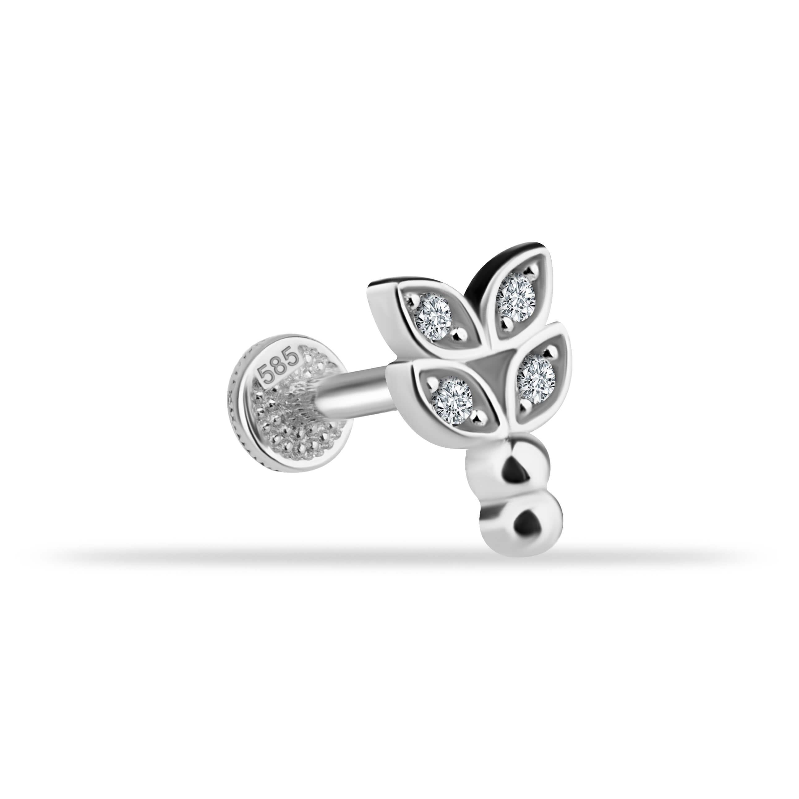 14 Ayar Altın Papillon Minimal Tragus Piercing - Dianora 