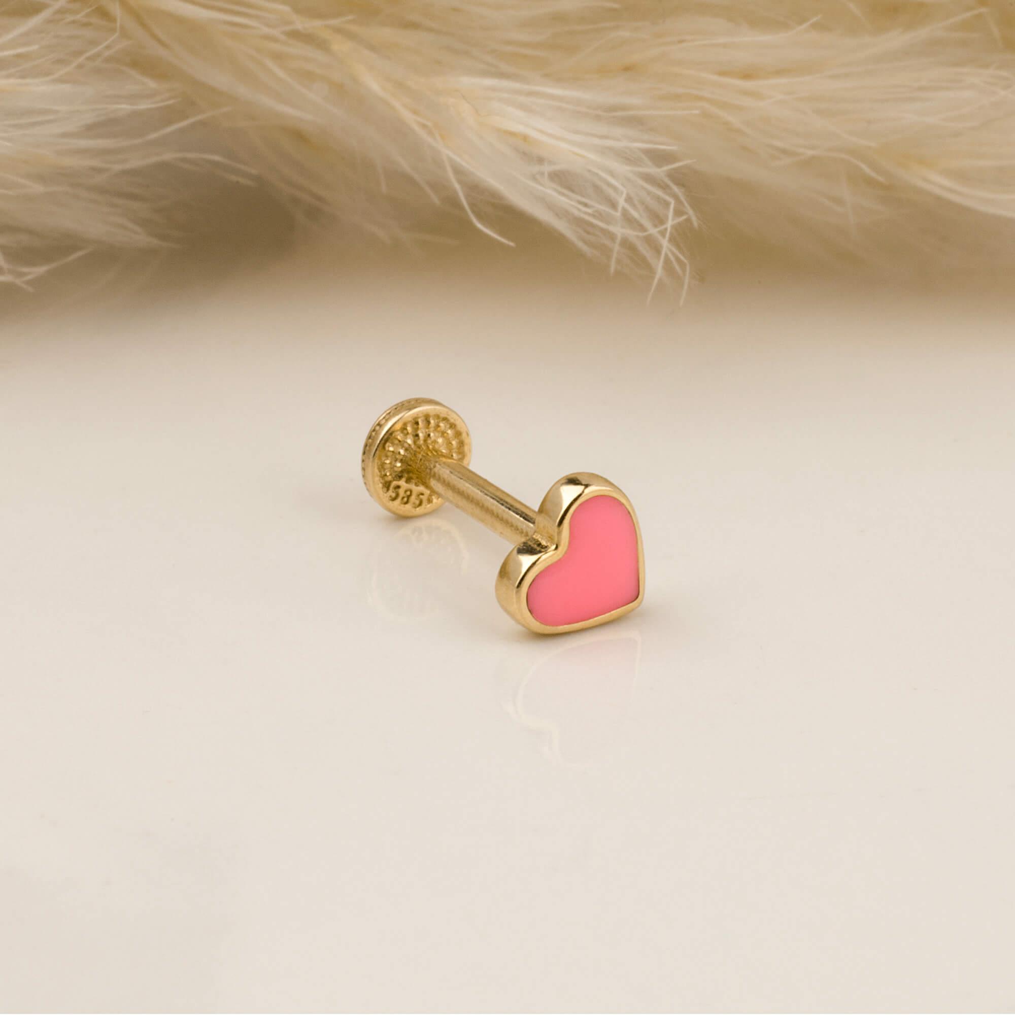 14 Ayar Altın Papillon Minimal Tragus Piercing - Dianora 