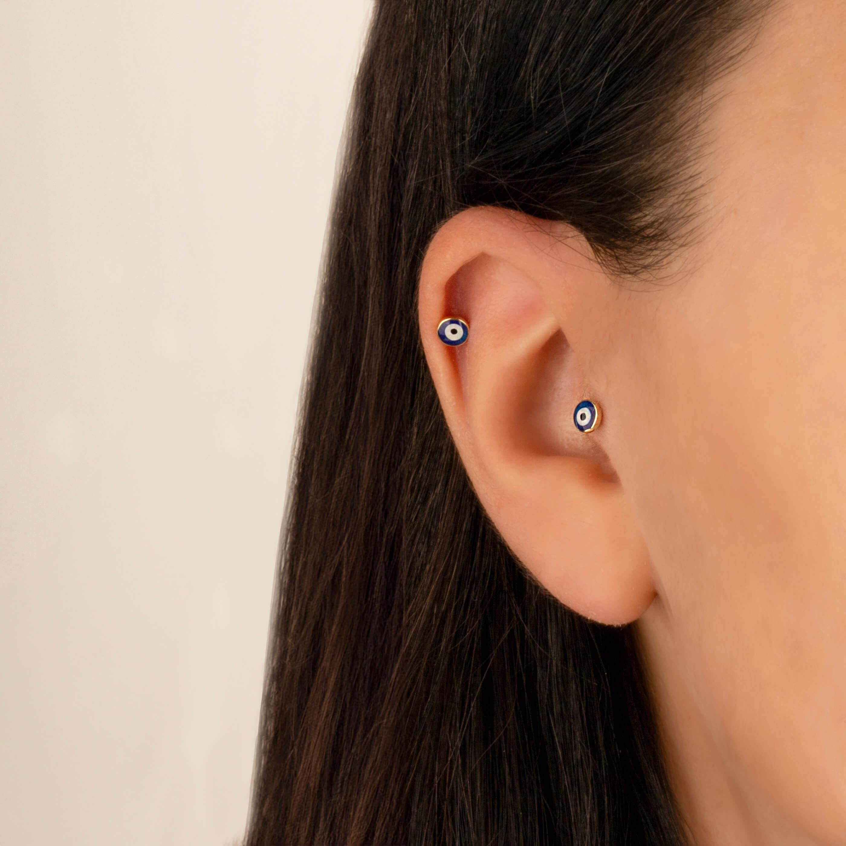 14 Ayar Altın Papillon Minimal Tragus Piercing - Dianora 