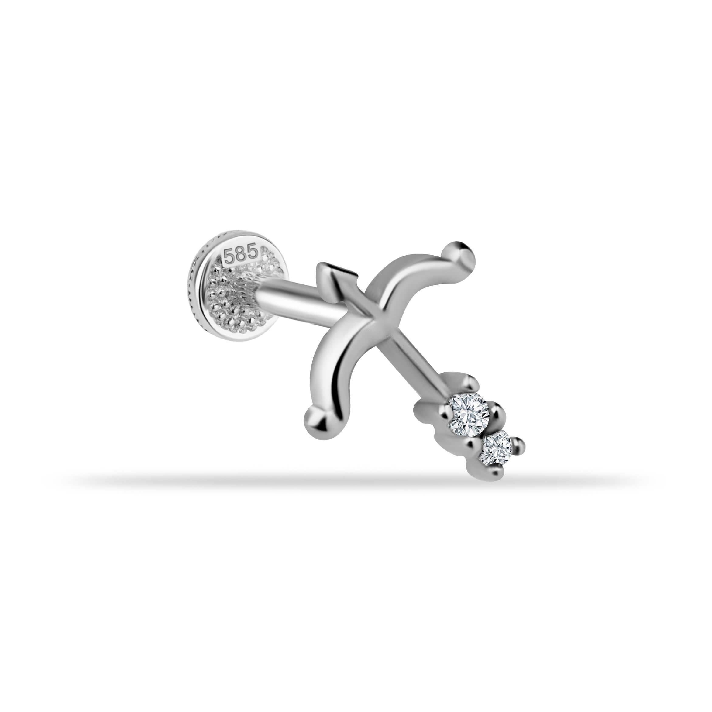 14 Ayar Altın Papillon Minimal Tragus Piercing - Dianora 
