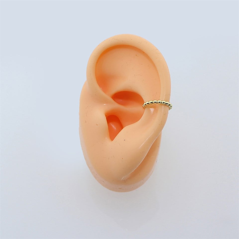 14 Ayar Altın Sade Toplu Earcuff Kıkırdak Küpe - Dianora Piercing