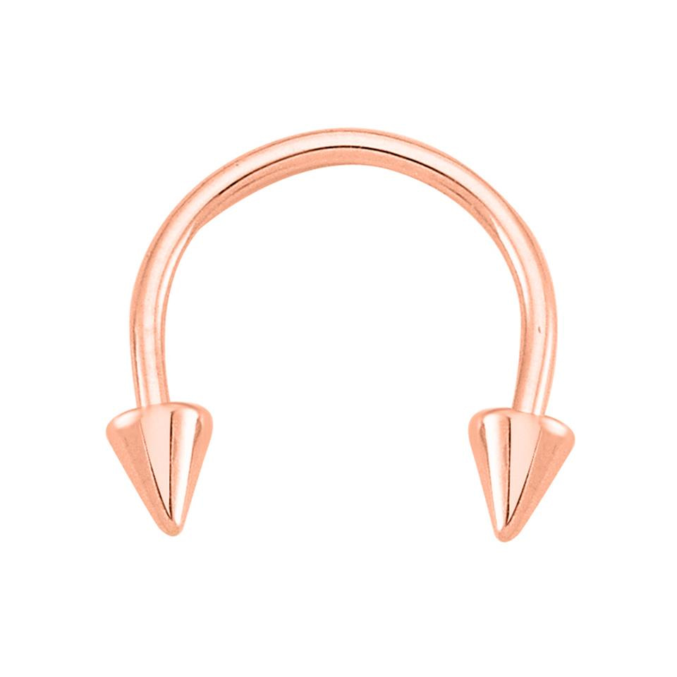 14 Ayar Altın Sivri Uçlu Minimal Yarım Halka Piercing - Dianora Piercing