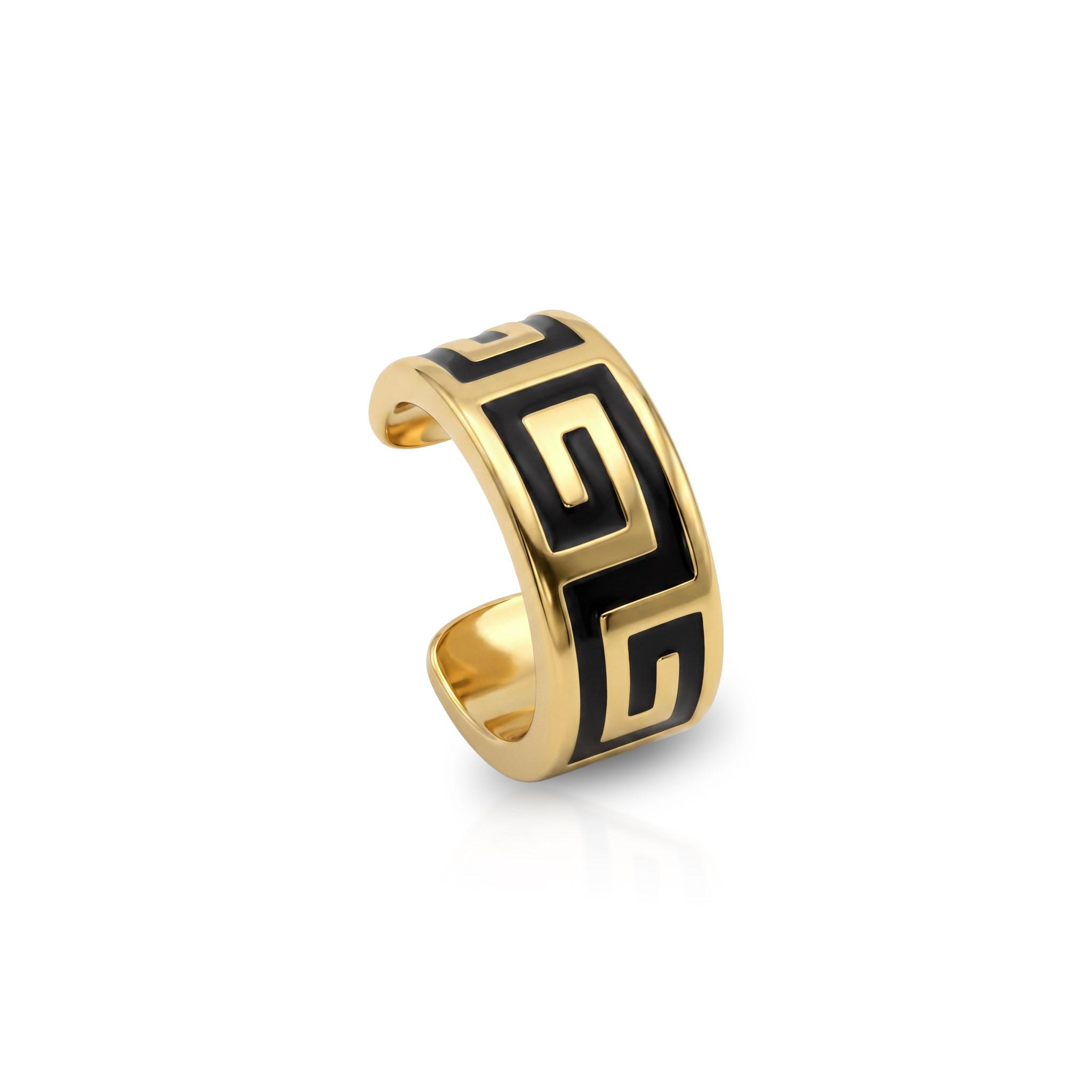 14 Ayar Altın Siyah Mineli Earcuff Kıkırdak Küpe - Dianora Piercing Jewelry