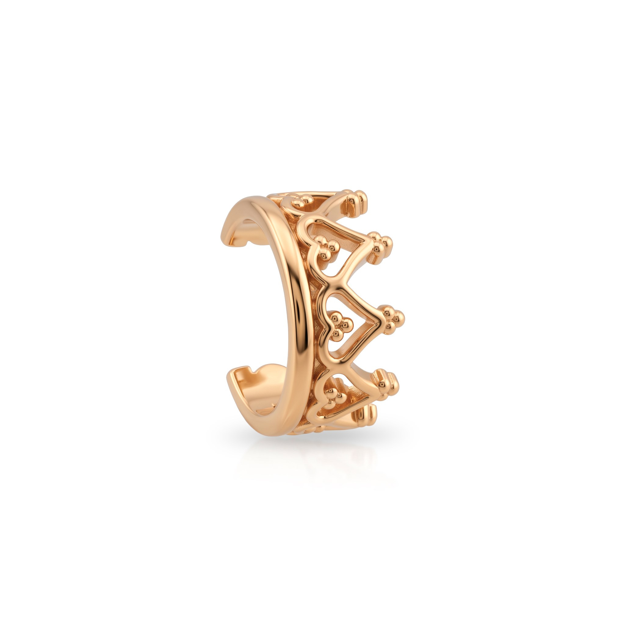 14 Ayar Altın Taç Earcuff Kıkırdak Küpe - Dianora Piercing Jewelry