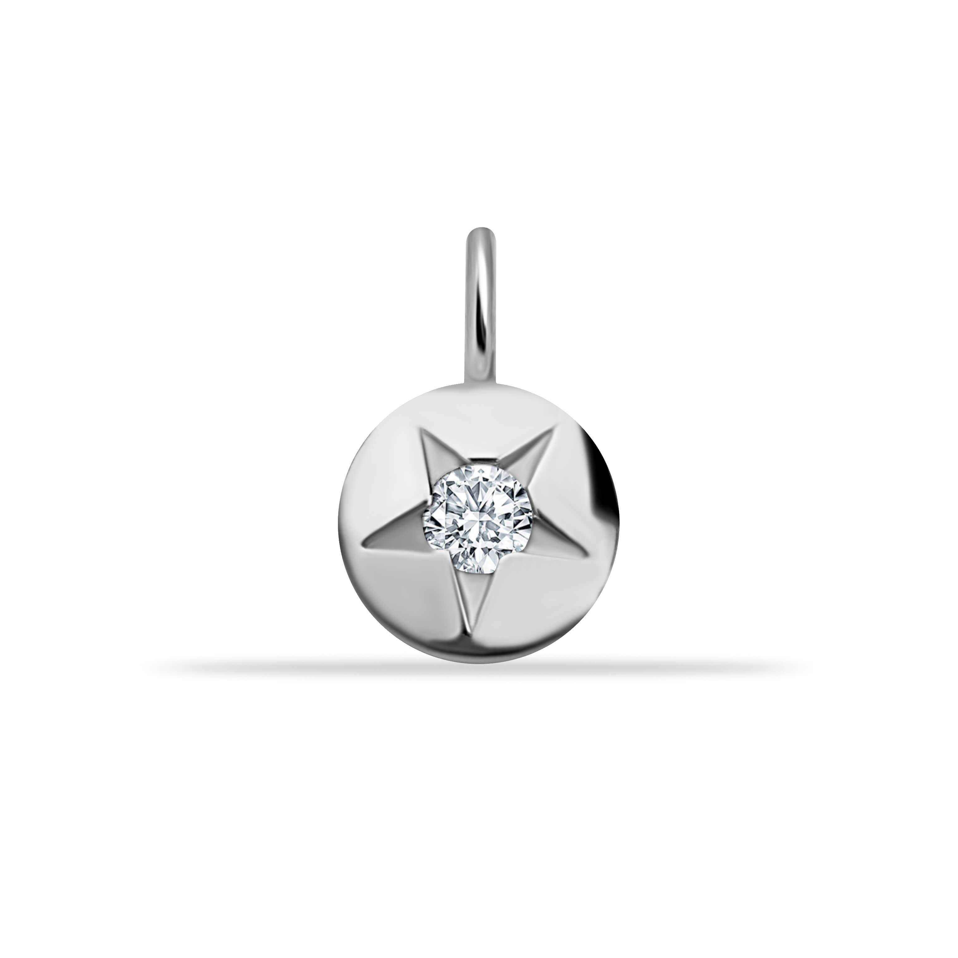 14 Ayar Altın Taşlı 4 Yapraklı Yonca Minimal Charm - Dianora Piercing