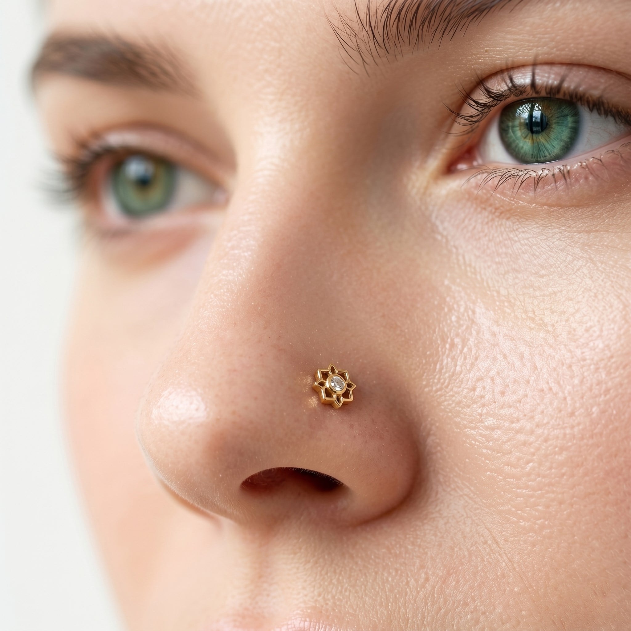 14 Ayar Altın Taşlı Çiçek Hızma - Dianora Piercing
