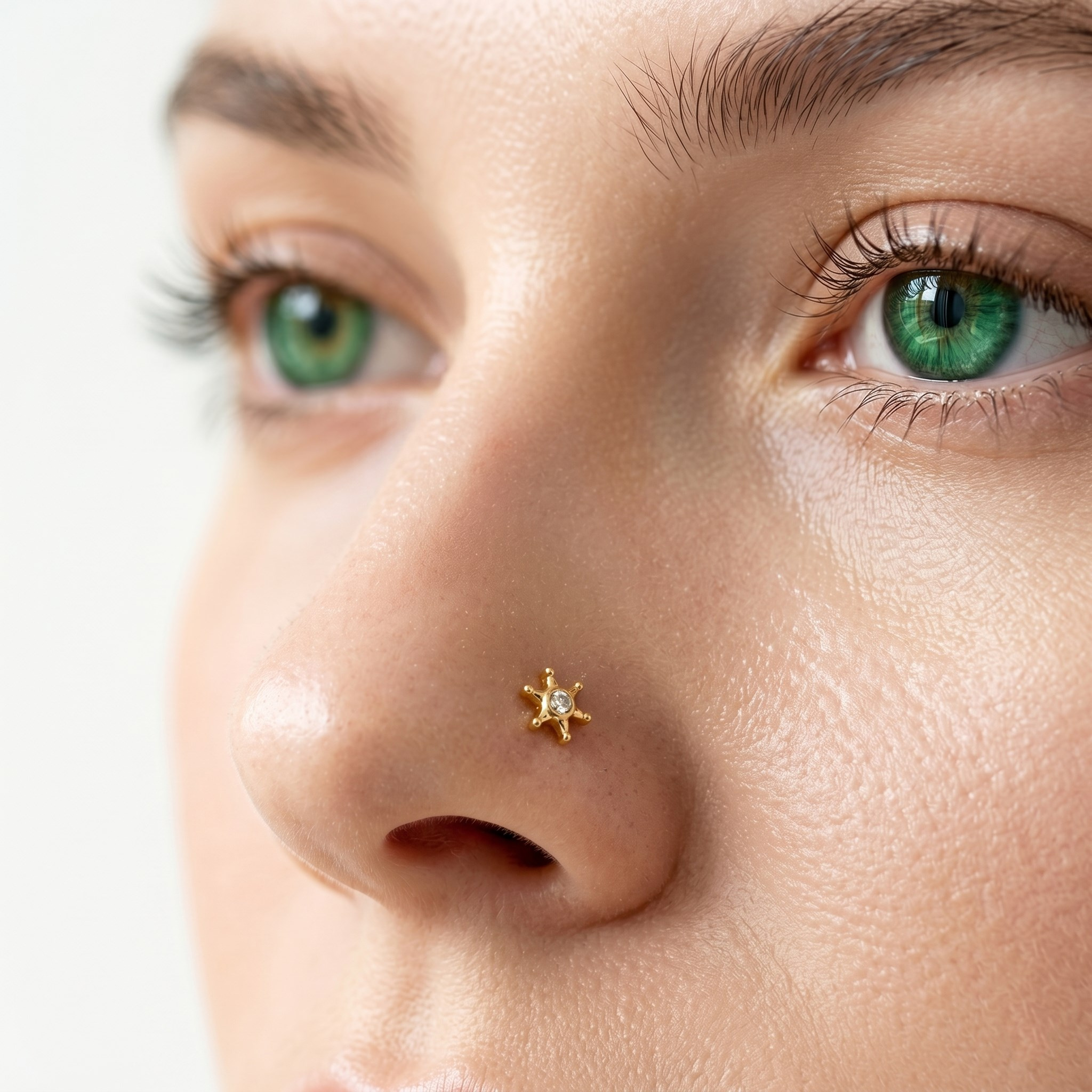 14 Ayar Altın Taşlı Dümen Hızma - Dianora Piercing