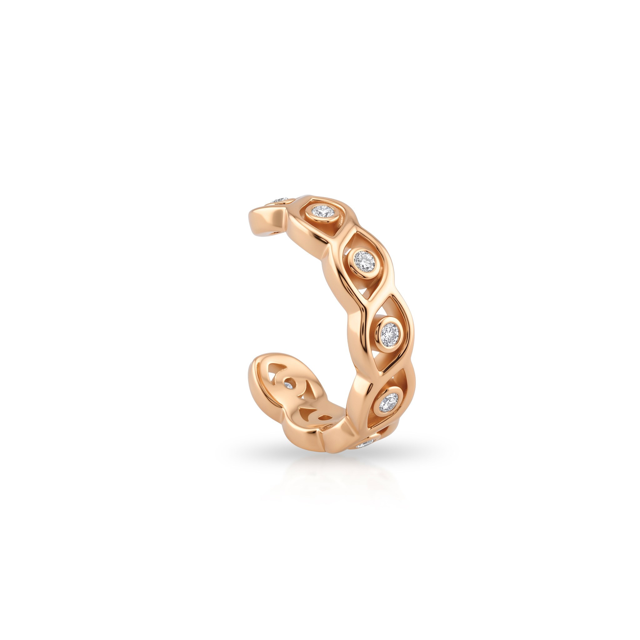 14 Ayar Altın Taşlı Earcuff Kıkırdak Küpe - Dianora Piercing Jewelry