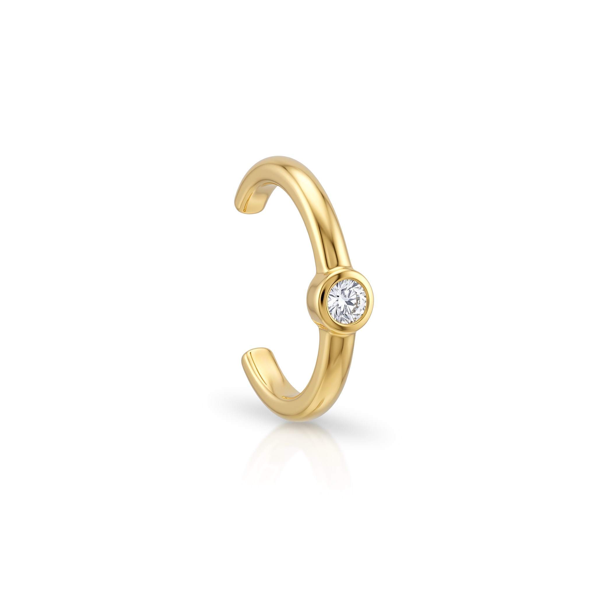 14 Ayar Altın Taşlı Earcuff Kıkırdak Küpe - Dianora Piercing Jewelry
