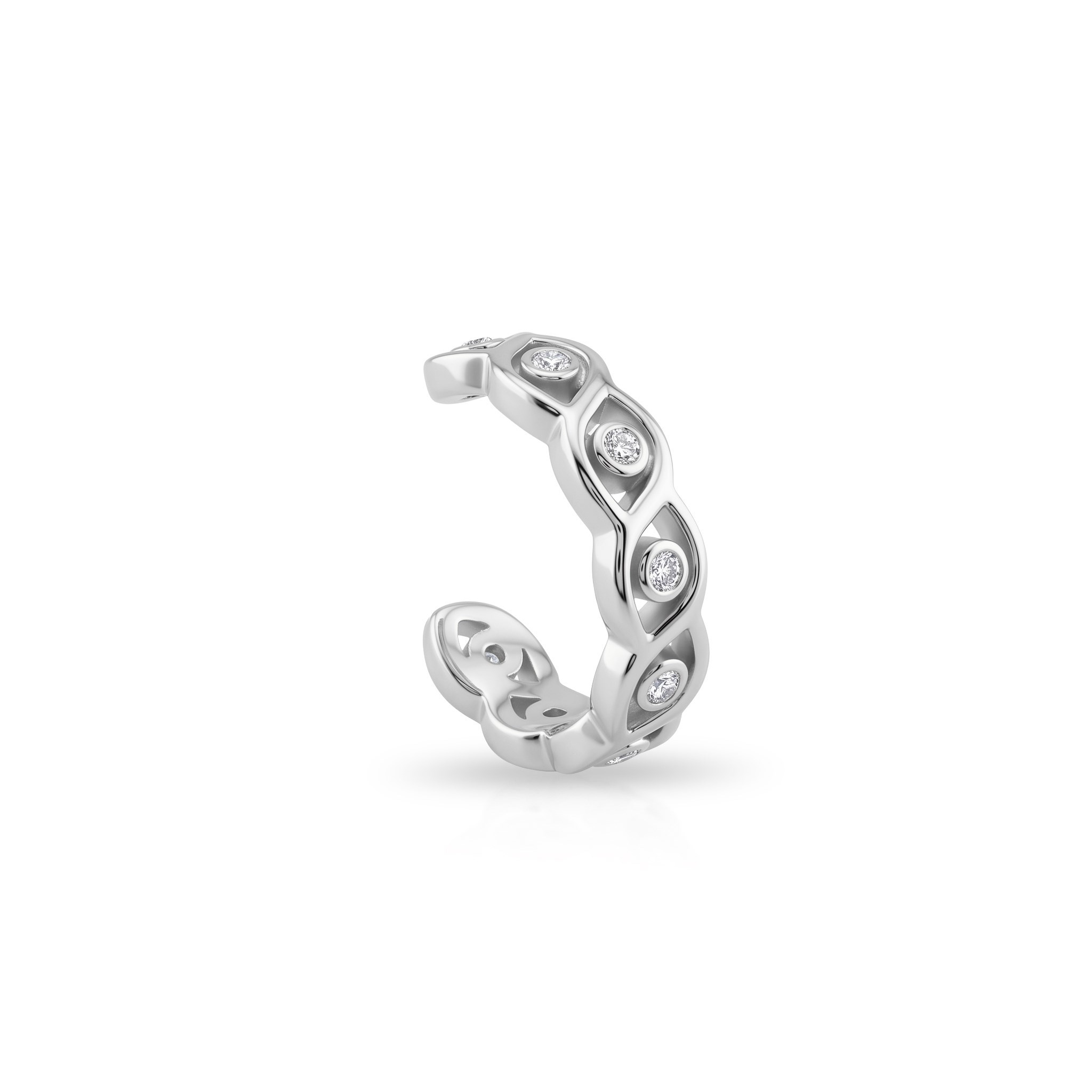 14 Ayar Altın Taşlı Earcuff Kıkırdak Küpe - Dianora Piercing Jewelry