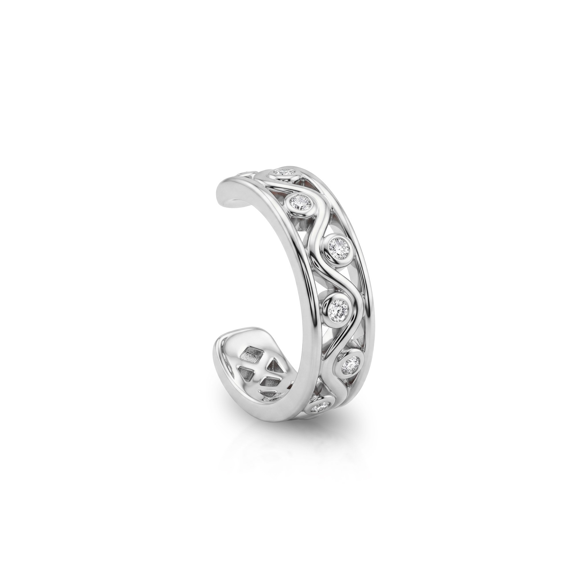 14 Ayar Altın Taşlı Earcuff Kıkırdak Küpe - Dianora Piercing Jewelry