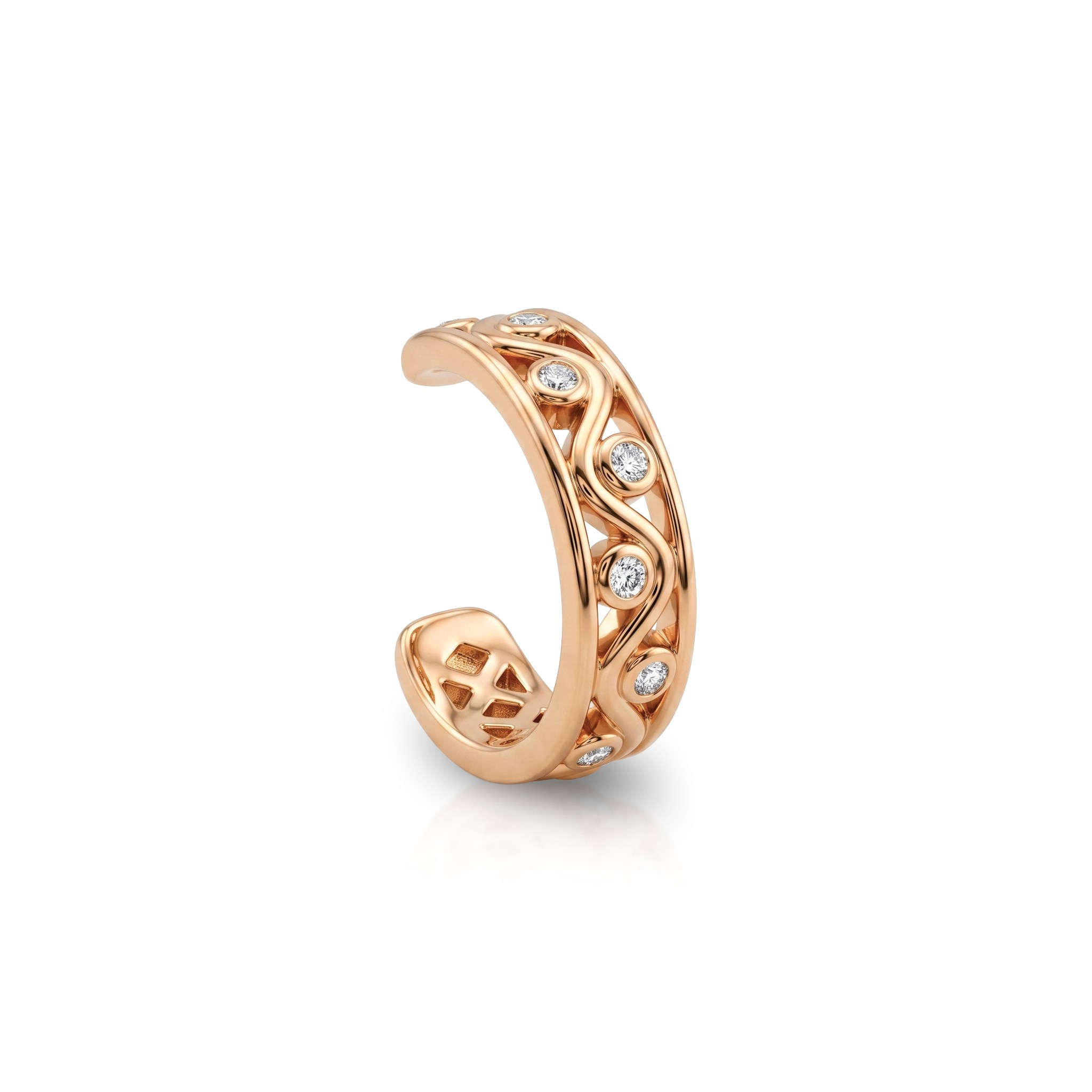 14 Ayar Altın Taşlı Earcuff Kıkırdak Küpe - Dianora Piercing Jewelry