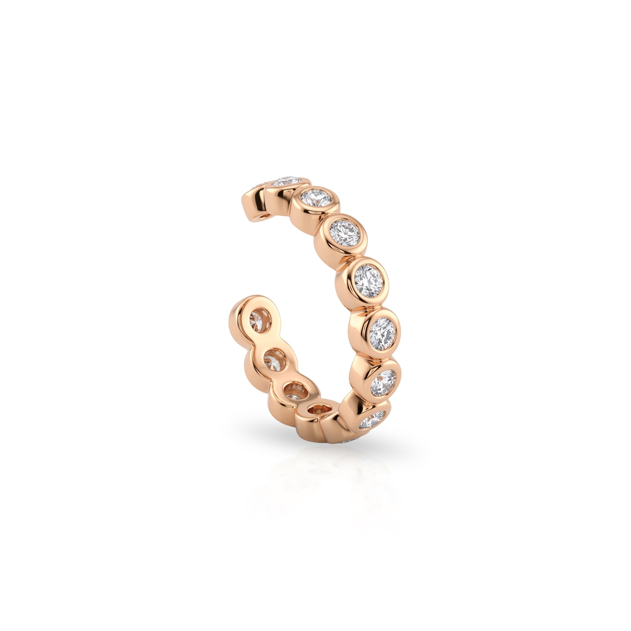 14 Ayar Altın Taşlı Earcuff Kıkırdak Küpe - Dianora Piercing Jewelry