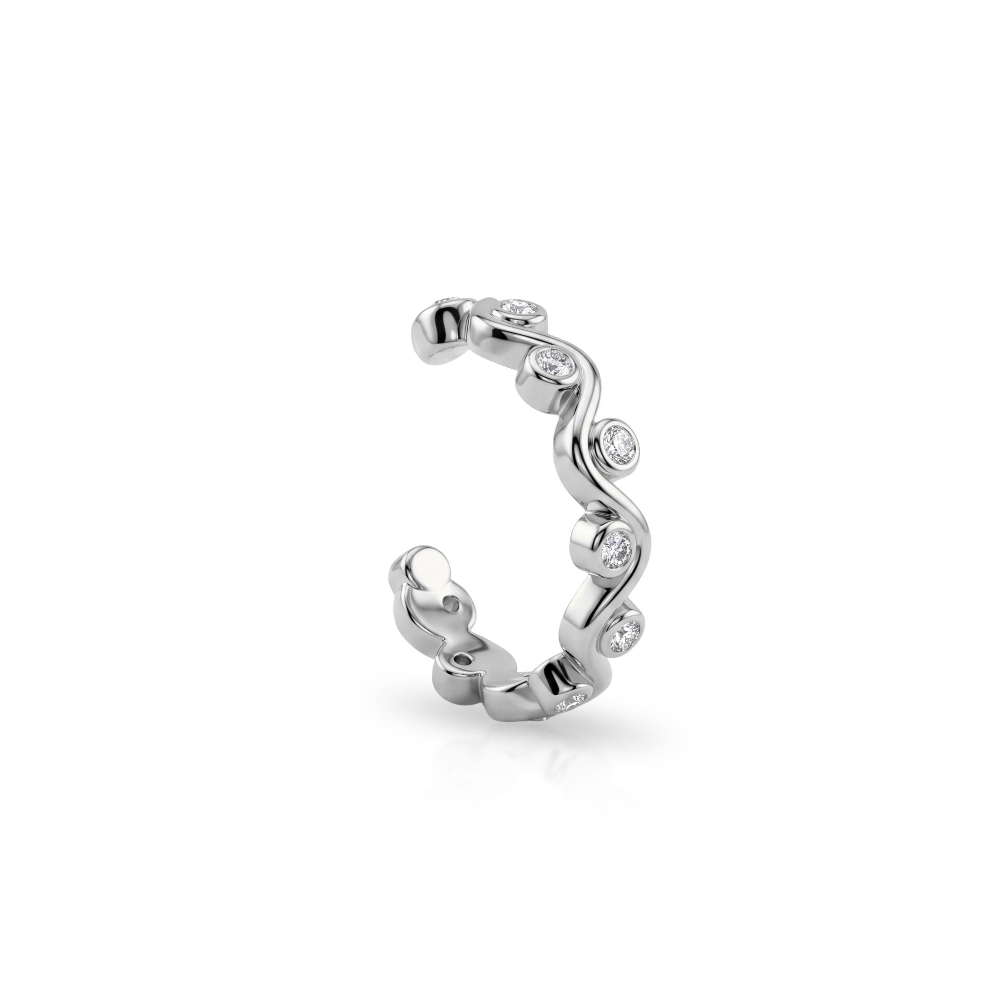 14 Ayar Altın Taşlı Earcuff Kıkırdak Küpe - Dianora Piercing Jewelry