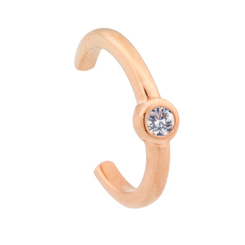 14 Ayar Altın Taşlı Earcuff Kıkırdak Küpe - Dianora Piercing