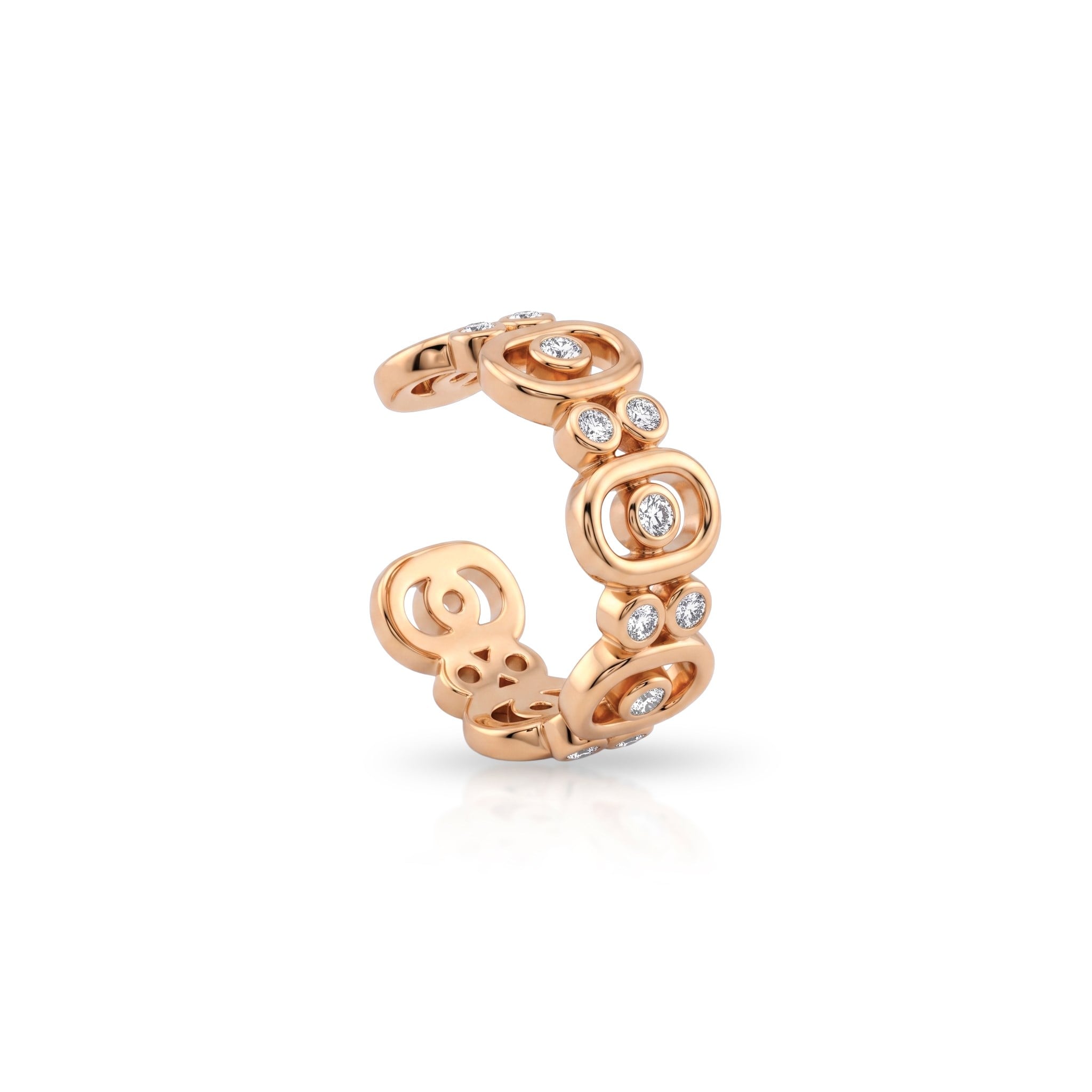 14 Ayar Altın Taşlı Earcuff Kıkırdak Küpe - Dianora Piercing Jewelry