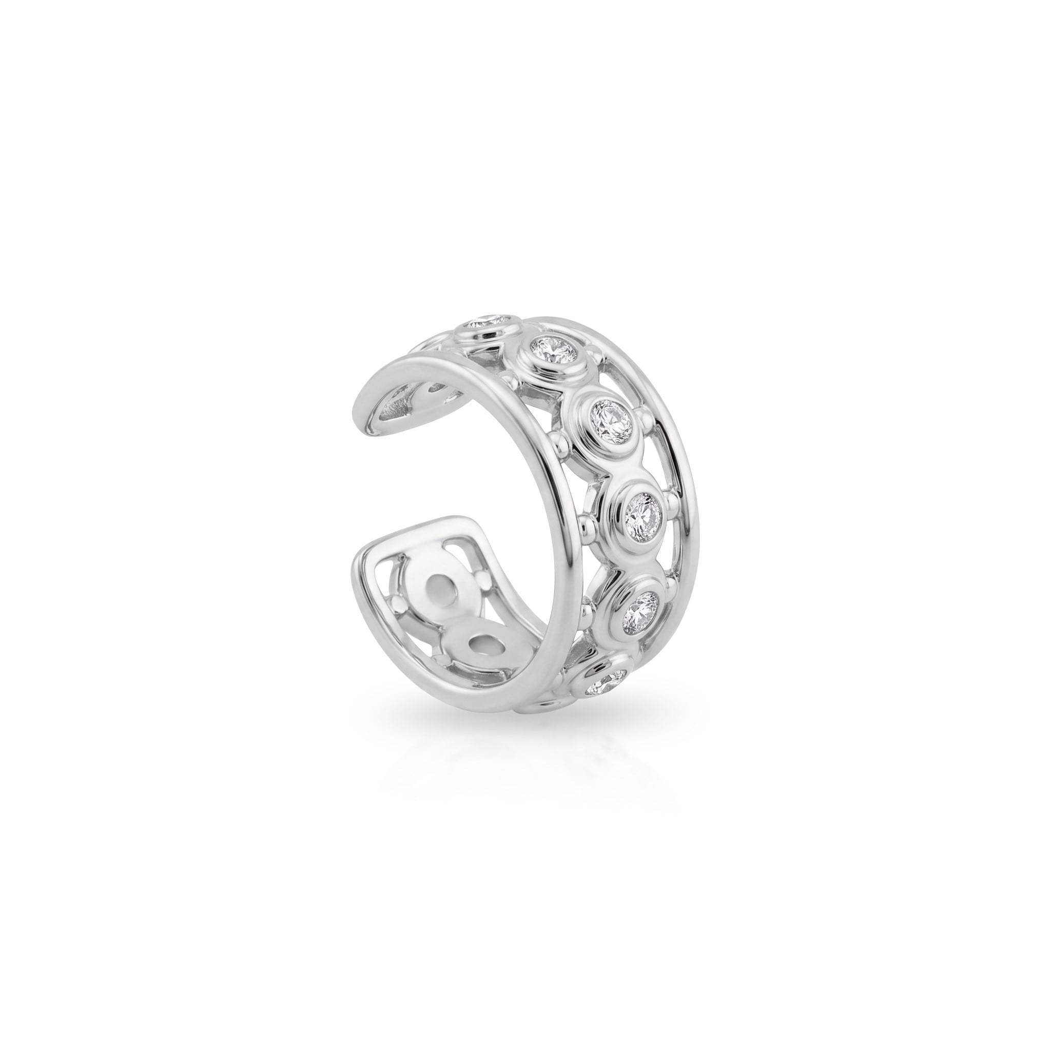 14 Ayar Altın Taşlı Earcuff Kıkırdak Küpe - Dianora Piercing Jewelry