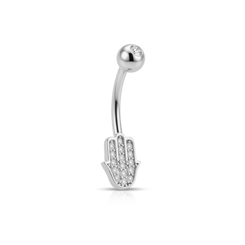 14 Ayar Altın Taşlı Fatma Ana Göbek Piercing - Dianora Piercing Jewelry