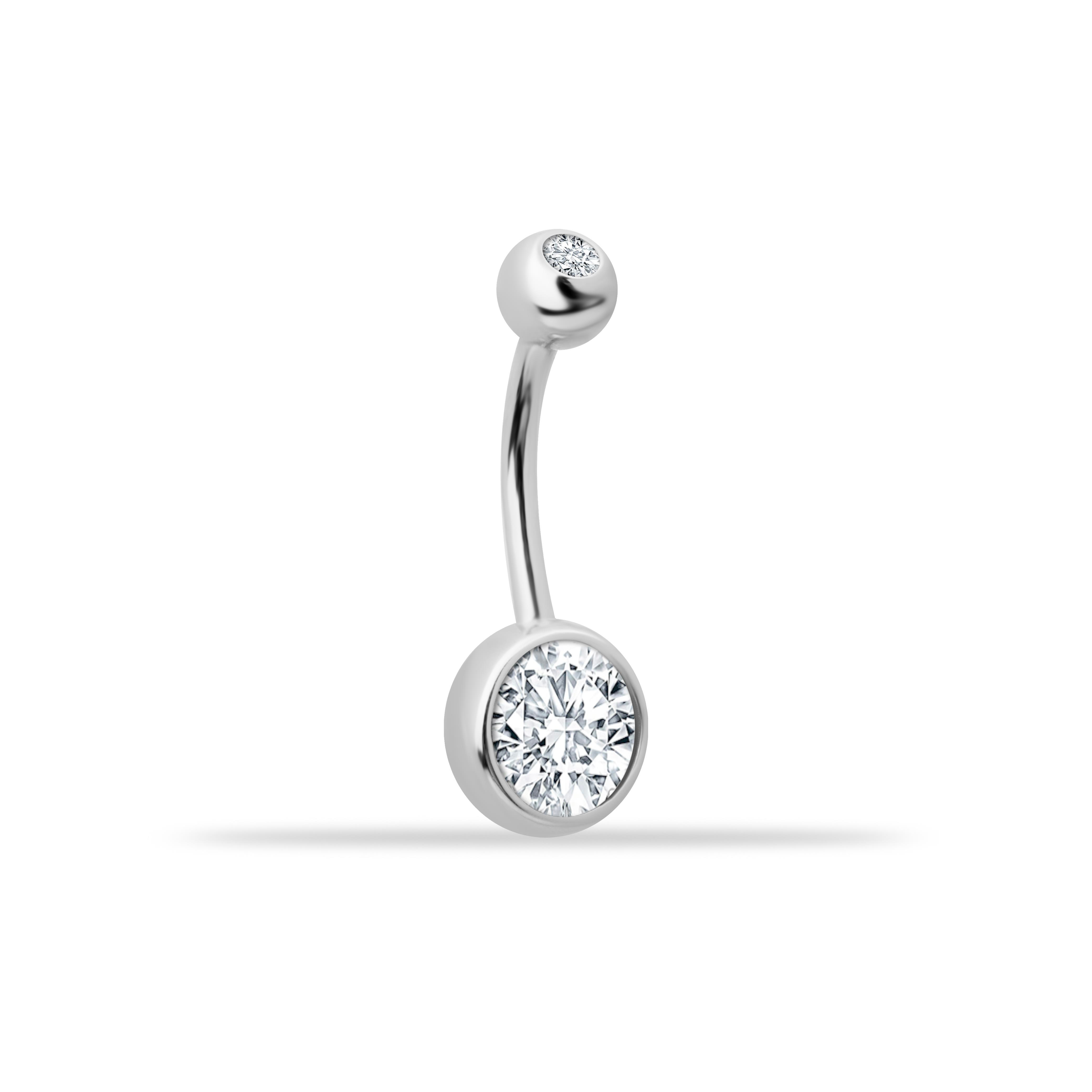 14 Ayar Altın Taşlı Göbek Piercing  | Dianora Piercing