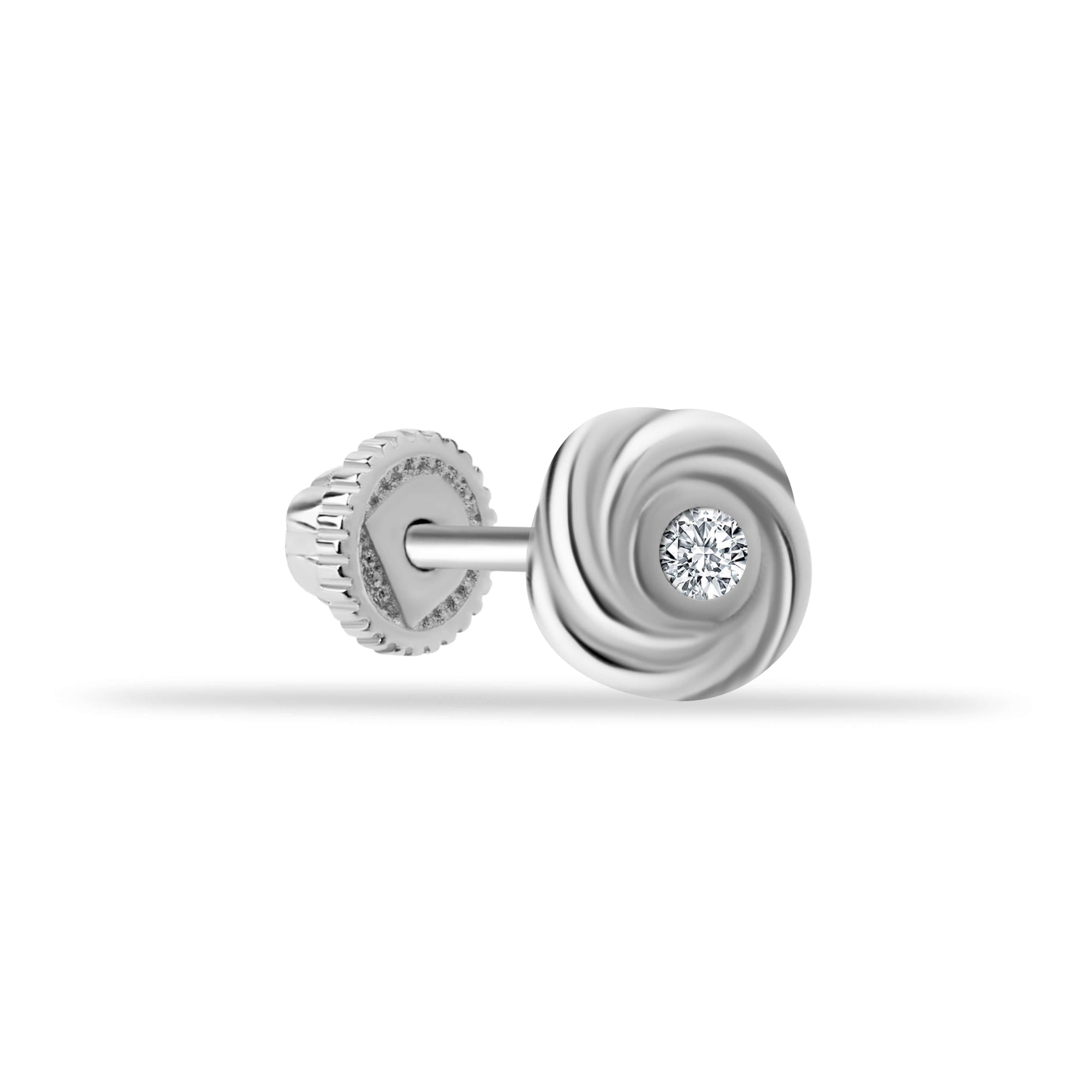 14 Ayar Altın Taşlı Gül Minimal Helix/Kıkırdak Piercing - Dianora Piercing