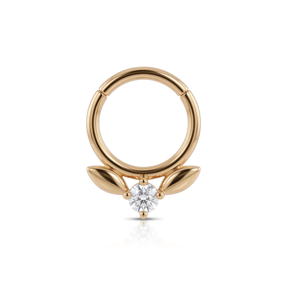 14 Ayar Altın Taşlı Halka Piercing - Dianora Piercing Jewelry