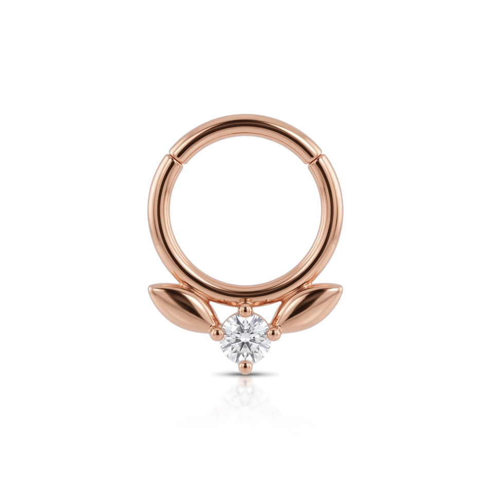 14 Ayar Altın Taşlı Halka Piercing - Dianora Piercing Jewelry