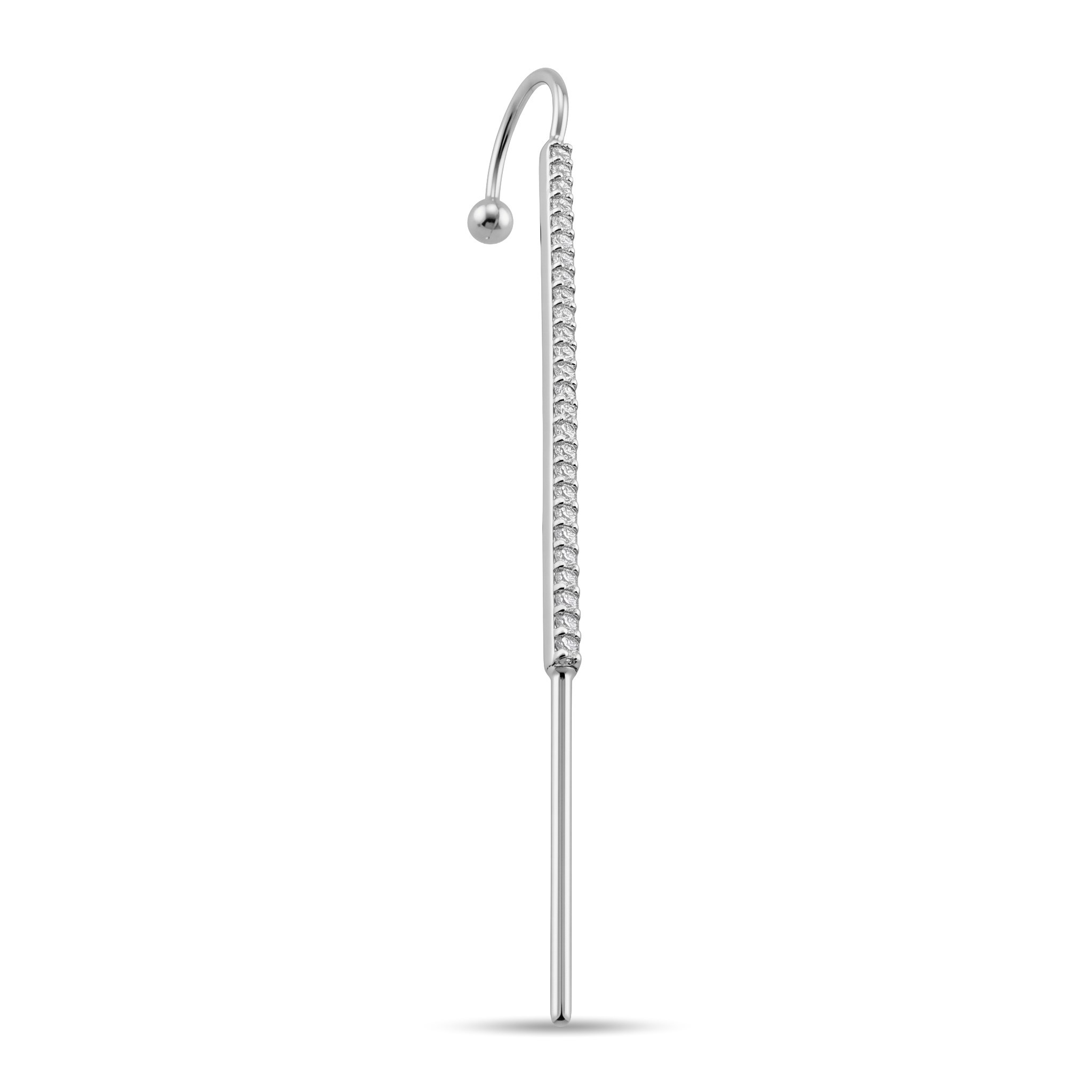 14 Ayar Altın Taşlı Hook/Baston Küpe - Dianora Piercing Jewelry