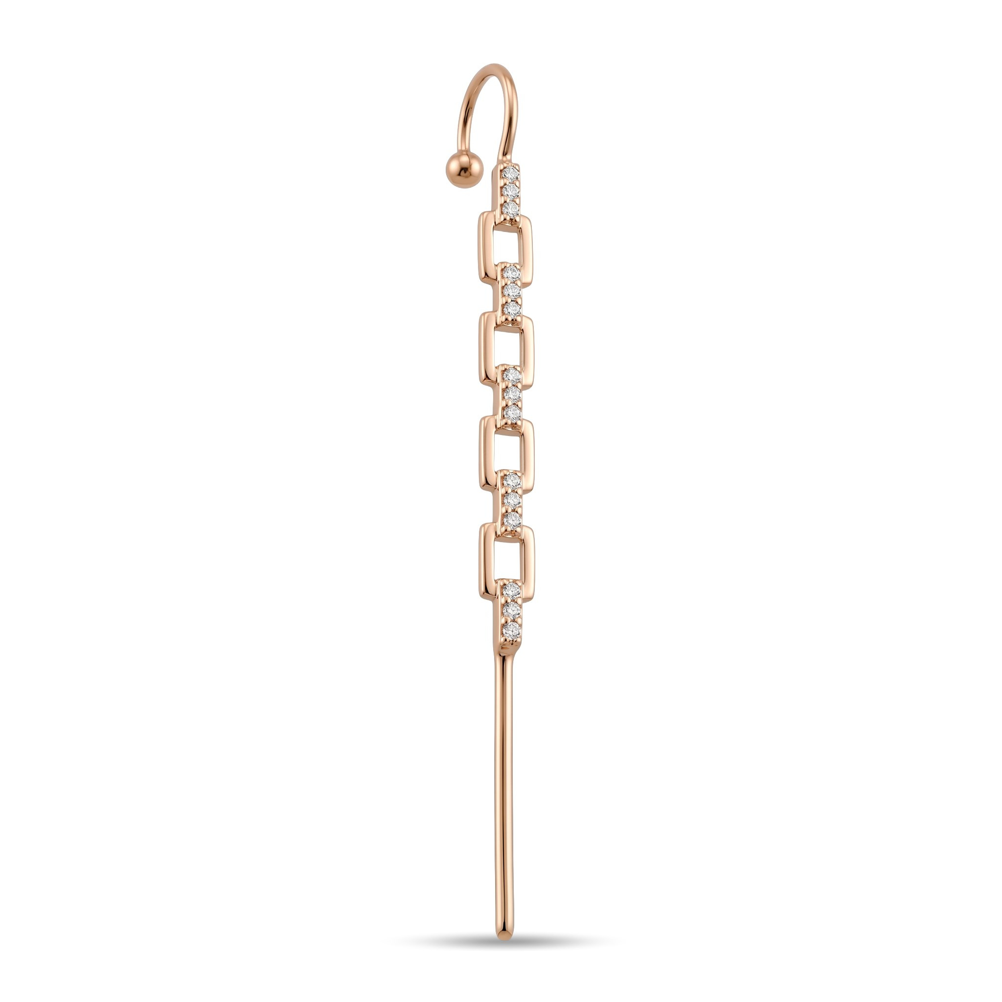 14 Ayar Altın Taşlı Hook/Baston Küpe - Dianora Piercing Jewelry