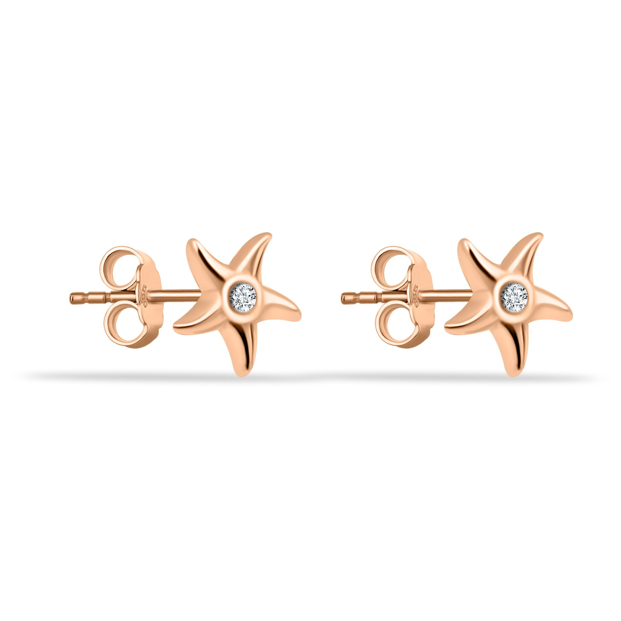 14 Ayar Altın Taşlı Kalpli Yıldız Sallantılı Minimal Tragus Piercing - Dianora Piercing