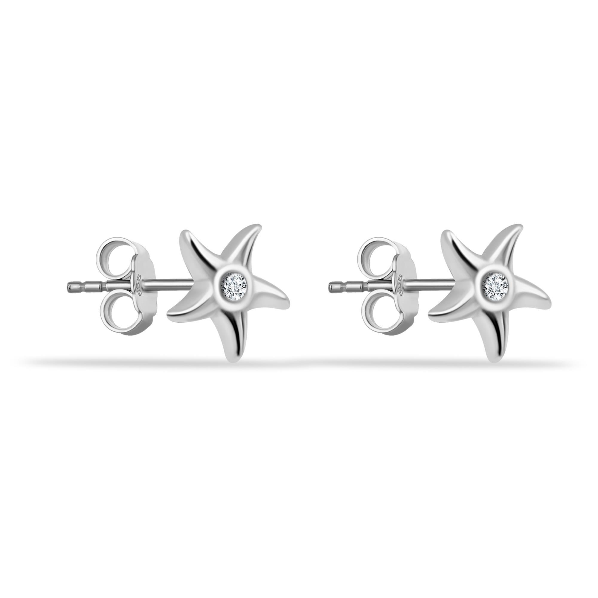 14 Ayar Altın Taşlı Kalpli Yıldız Sallantılı Minimal Tragus Piercing - Dianora Piercing
