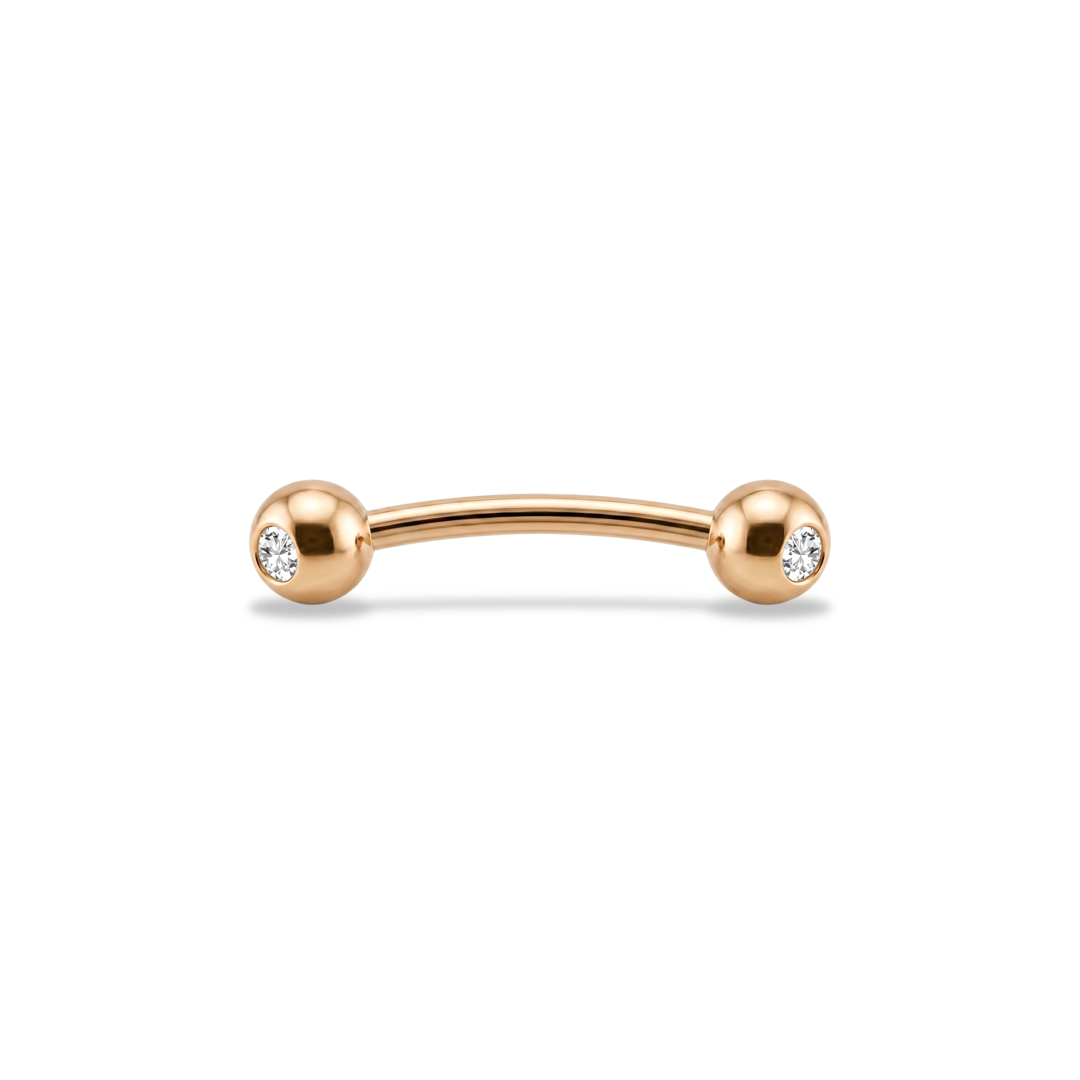 14 Ayar Altın Taşlı Kaş/Rook Piercing - Dianora Piercing