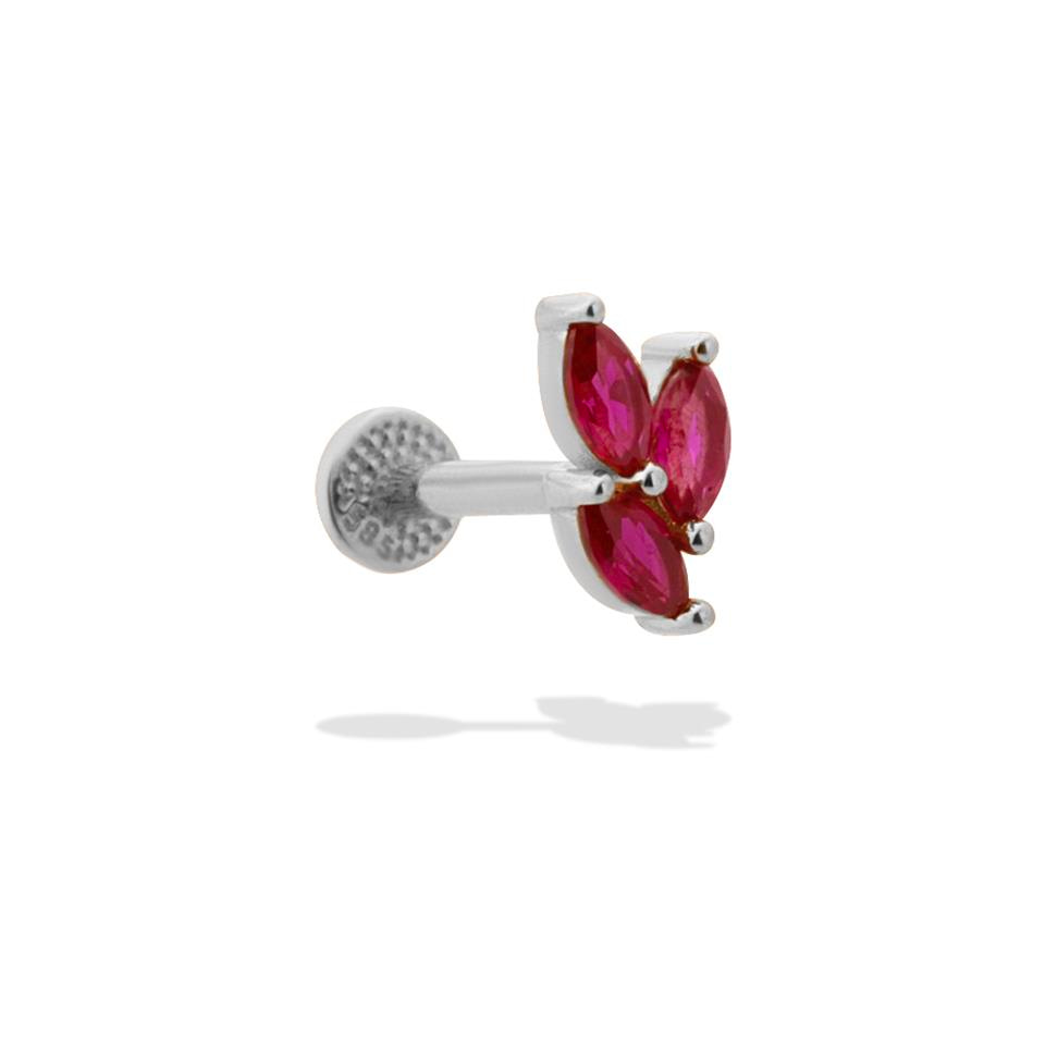 14 Ayar Altın Taşlı Minimal Tragus Piercing