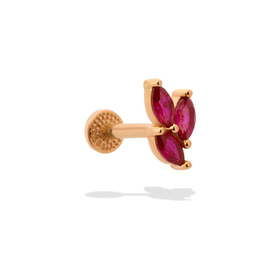 14 Ayar Altın Taşlı Minimal Tragus Piercing