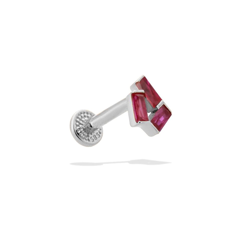 14 Ayar Altın Taşlı Minimal Tragus Piercing