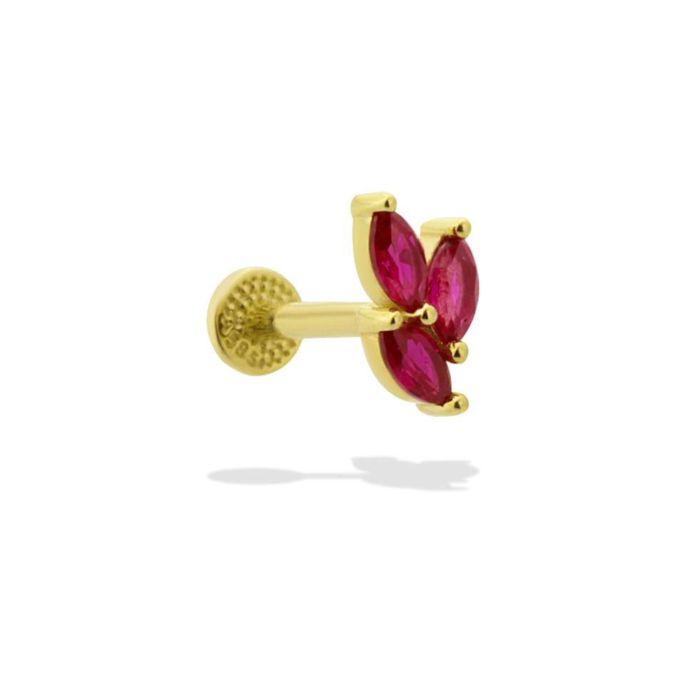 14 Ayar Altın Taşlı Minimal Tragus Piercing