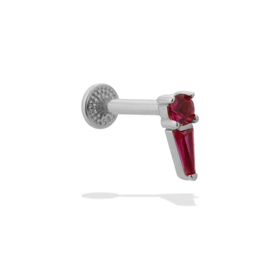 14 Ayar Altın Taşlı Minimal Tragus Piercing