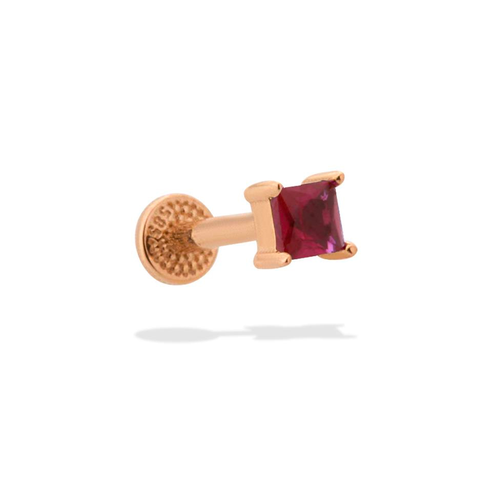 14 Ayar Altın Taşlı Minimal Tragus Piercing
