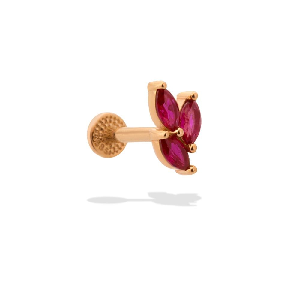 14 Ayar Altın Taşlı Minimal Tragus Piercing