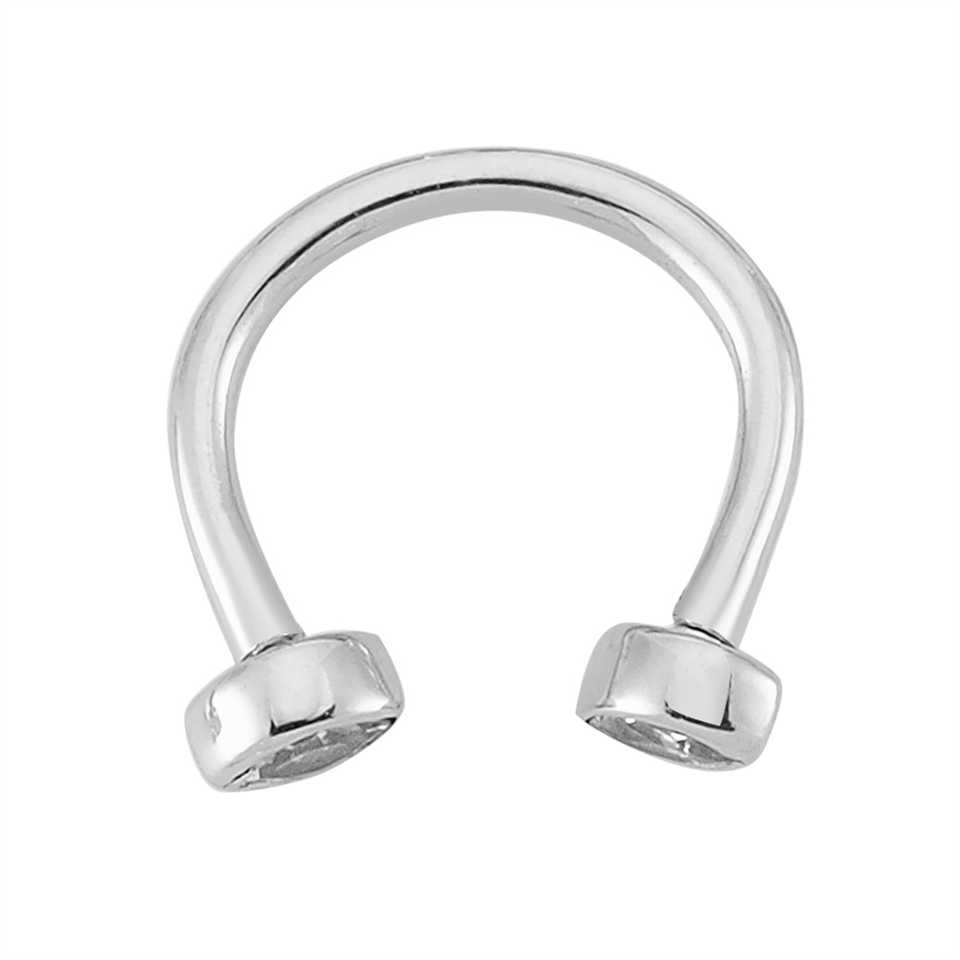 14 Ayar Altın Taşlı Minimal Yarım Halka Piercing - Dianora Piercing